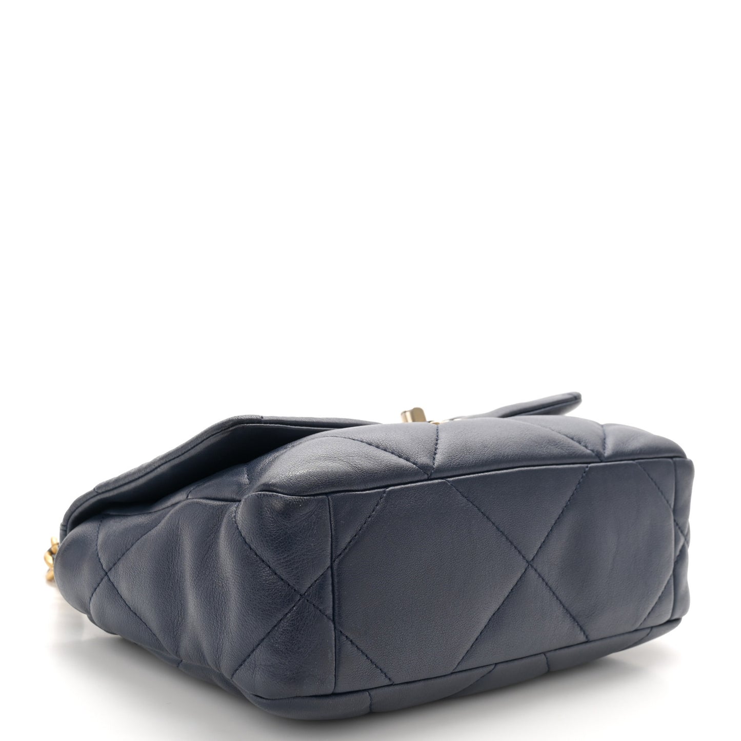 Lambskin Quilted Medium Chanel 19 Flap Navy Blue