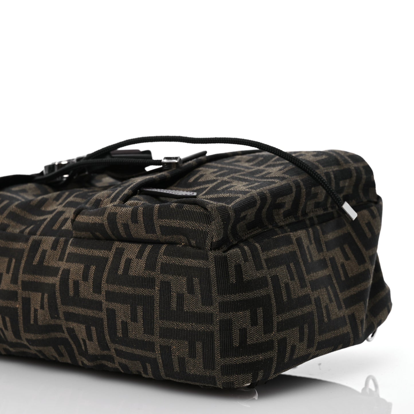 Recycled Fabric Jacquard Vitello Astro FF 1974 Small Fendiness Backpack Tobacco Moro Black