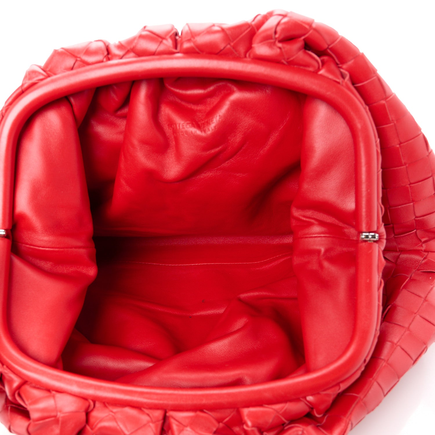 Bottega Veneta Nappa Maxi Intrecciato The Pouch Oversized Clutch Bright Red 5 of 11