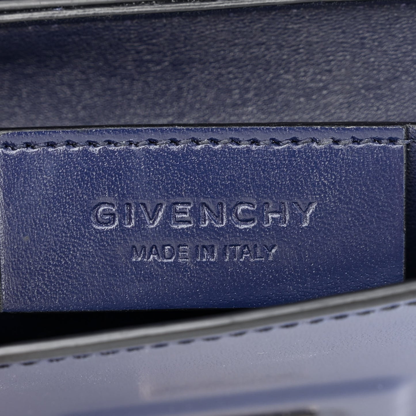Calfskin Bow Cut Chain Wallet Navy