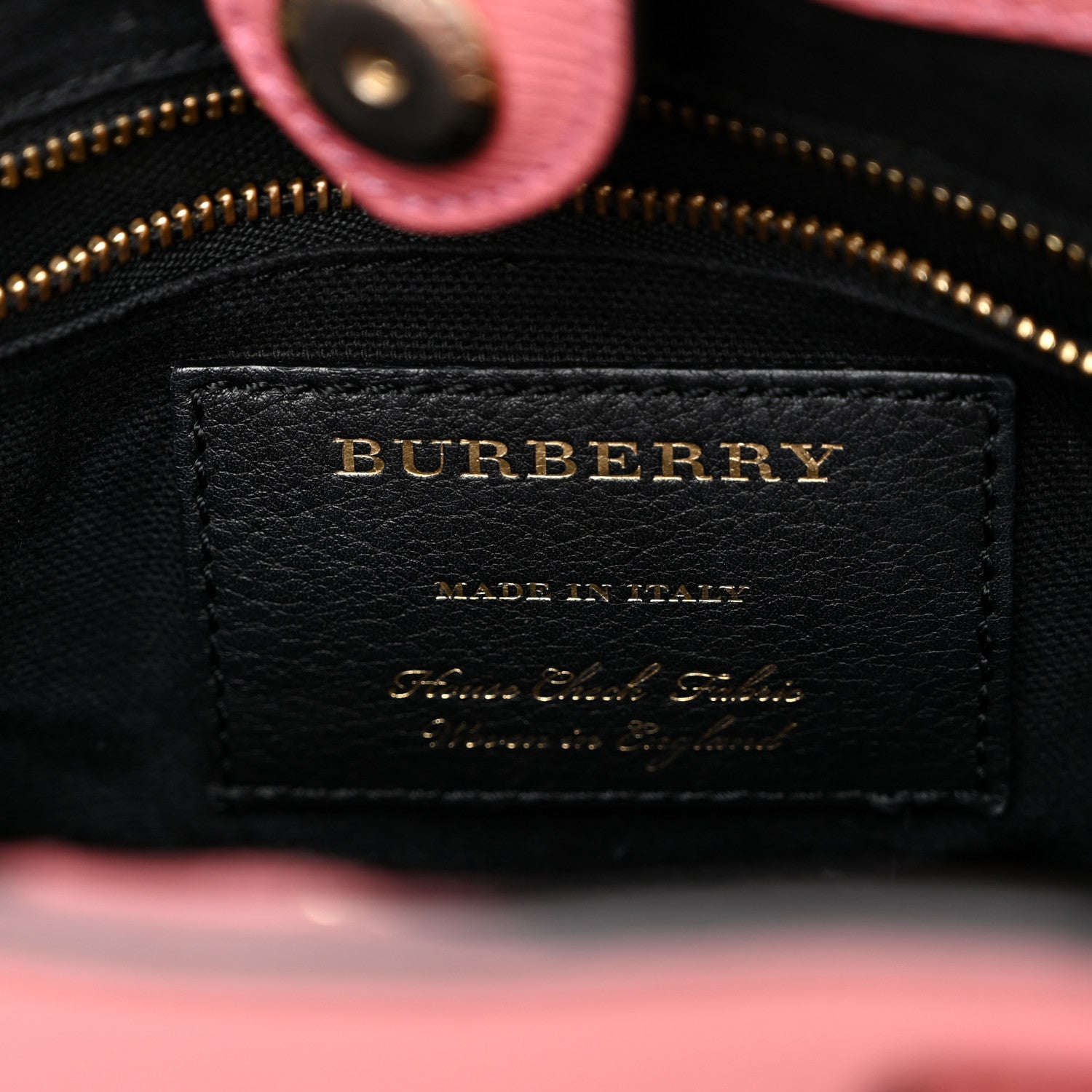 Burberry Grainy Calfskin House Check Small Banner Tote Mauve Pink 6 of 13