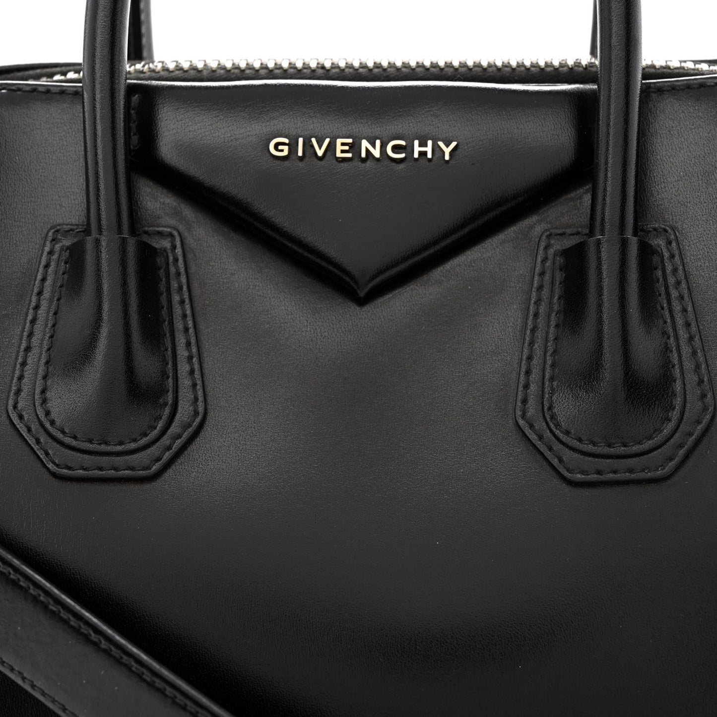 Shiny Lord Calfskin Small Antigona Black