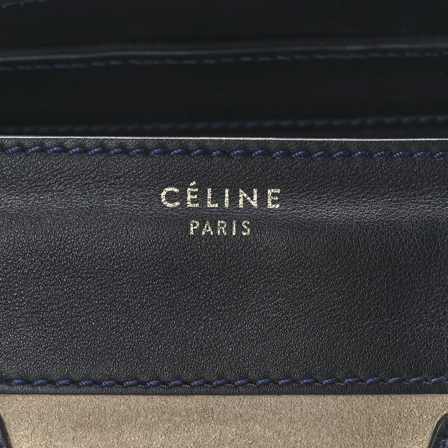Smooth Calfskin Suede Mini Bi-Color Luggage Navy Dune