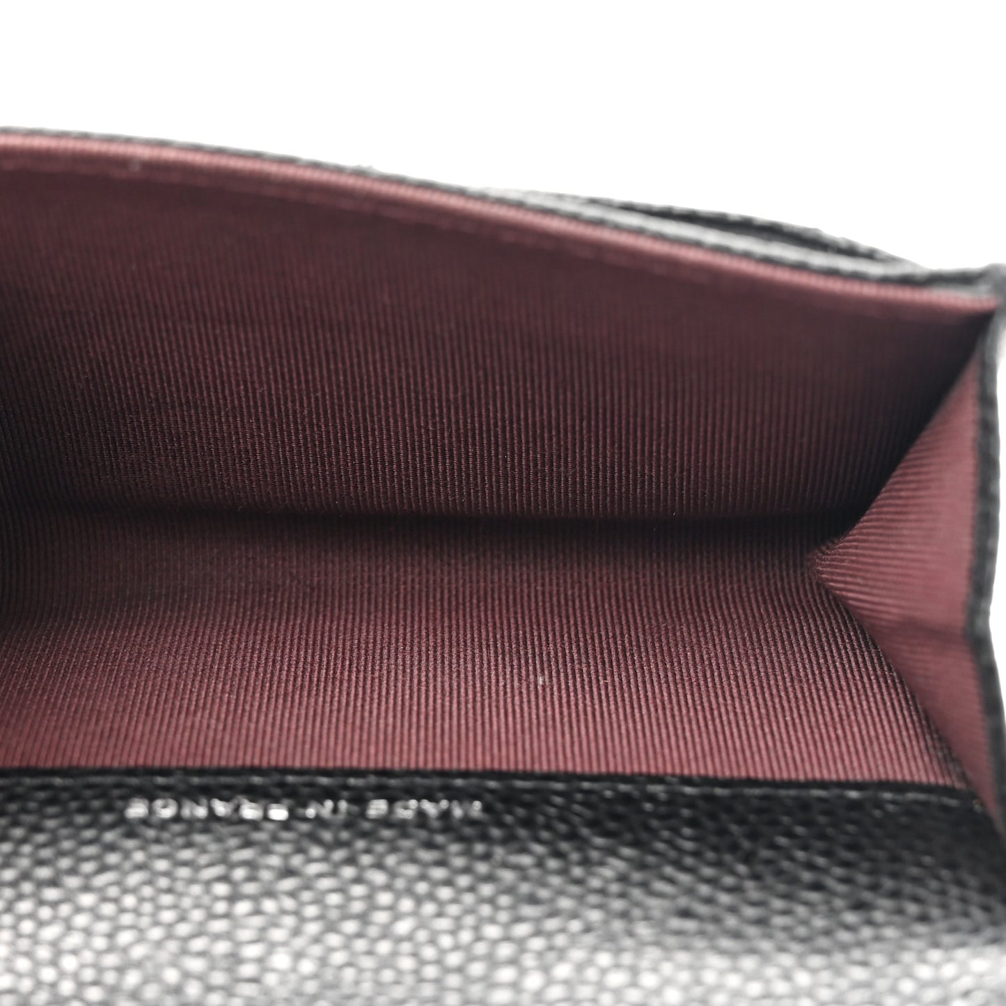 Caviar Quilted Flap Card Holder Wallet Black