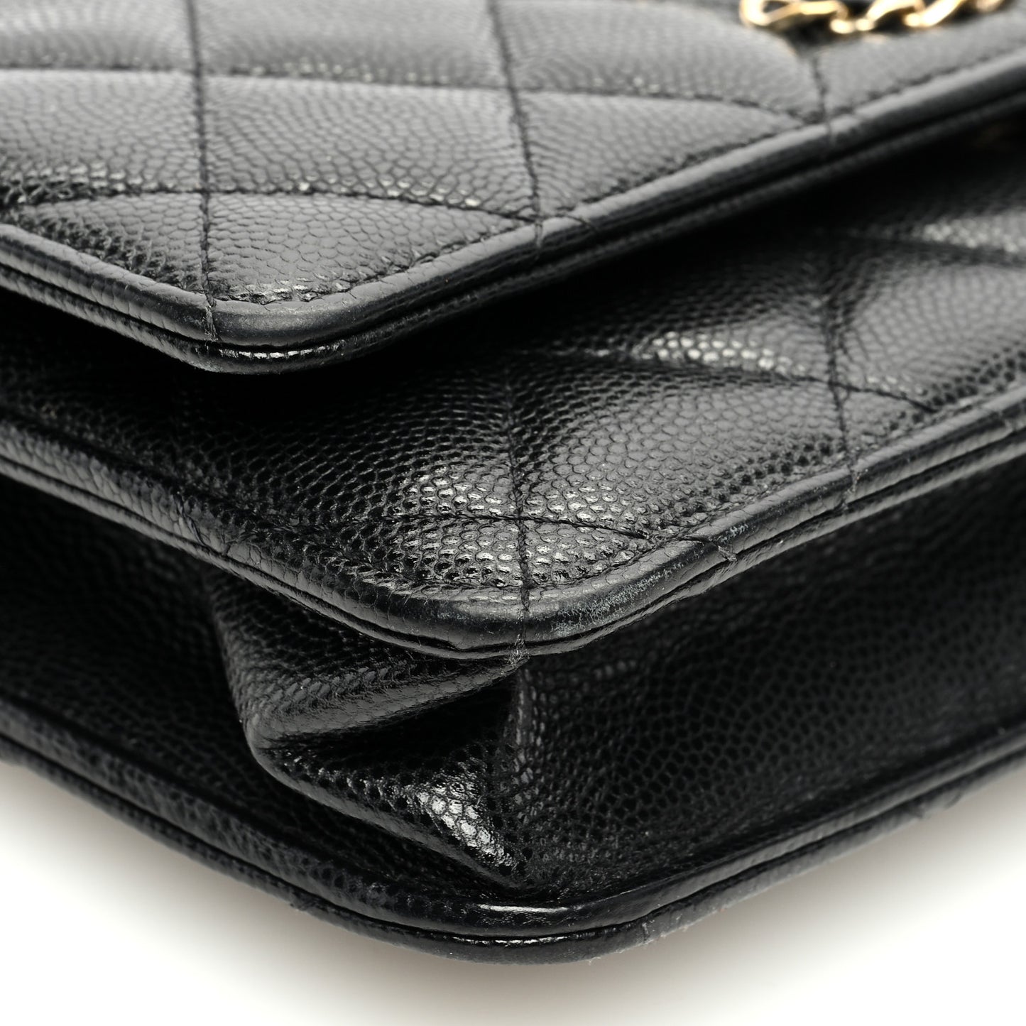Caviar Quilted French New Wave Chain CC Wallet On Chain WOC Black