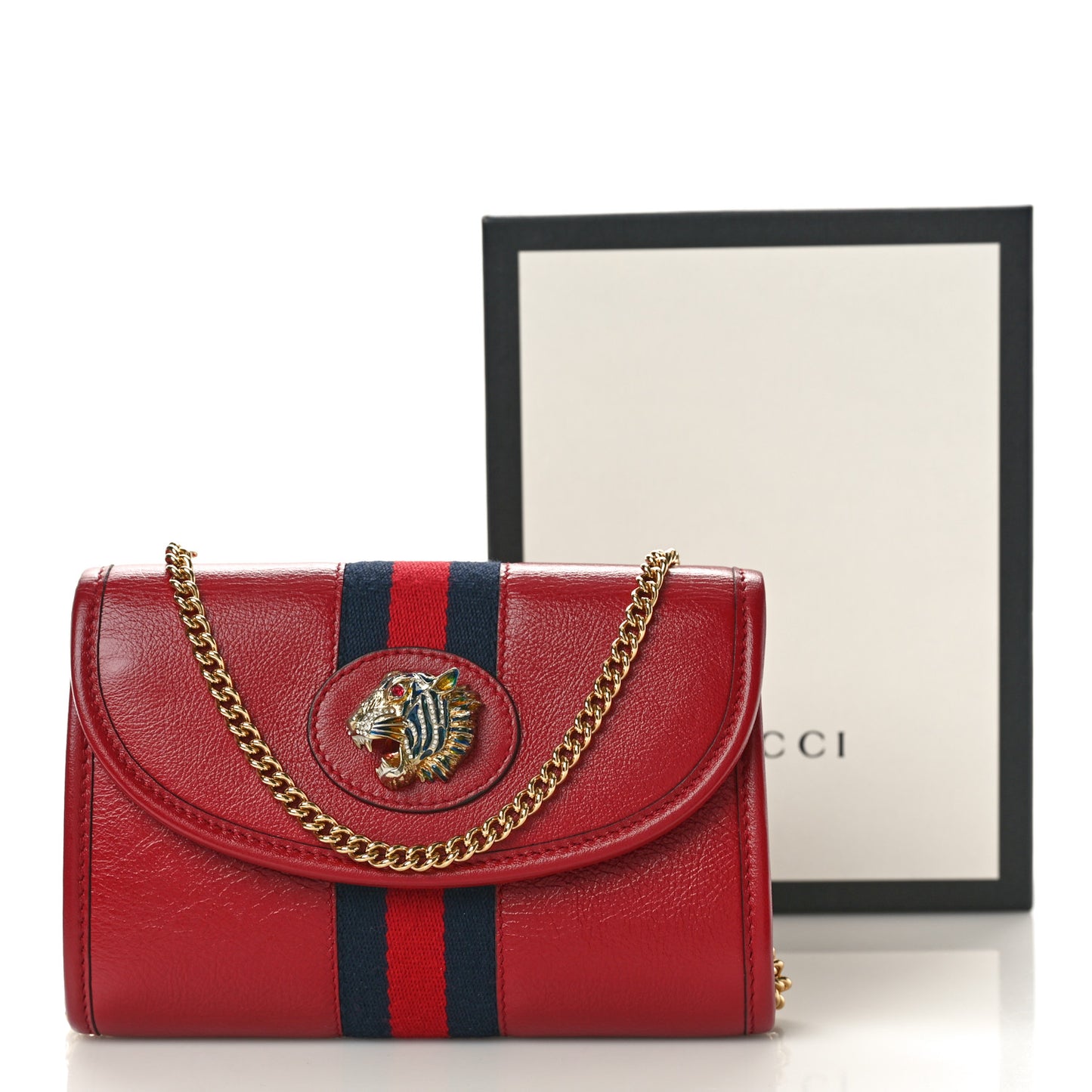 Textured Calfskin Web Mini Rajah Slim Flap Shoulder Bag Romantic Cherry