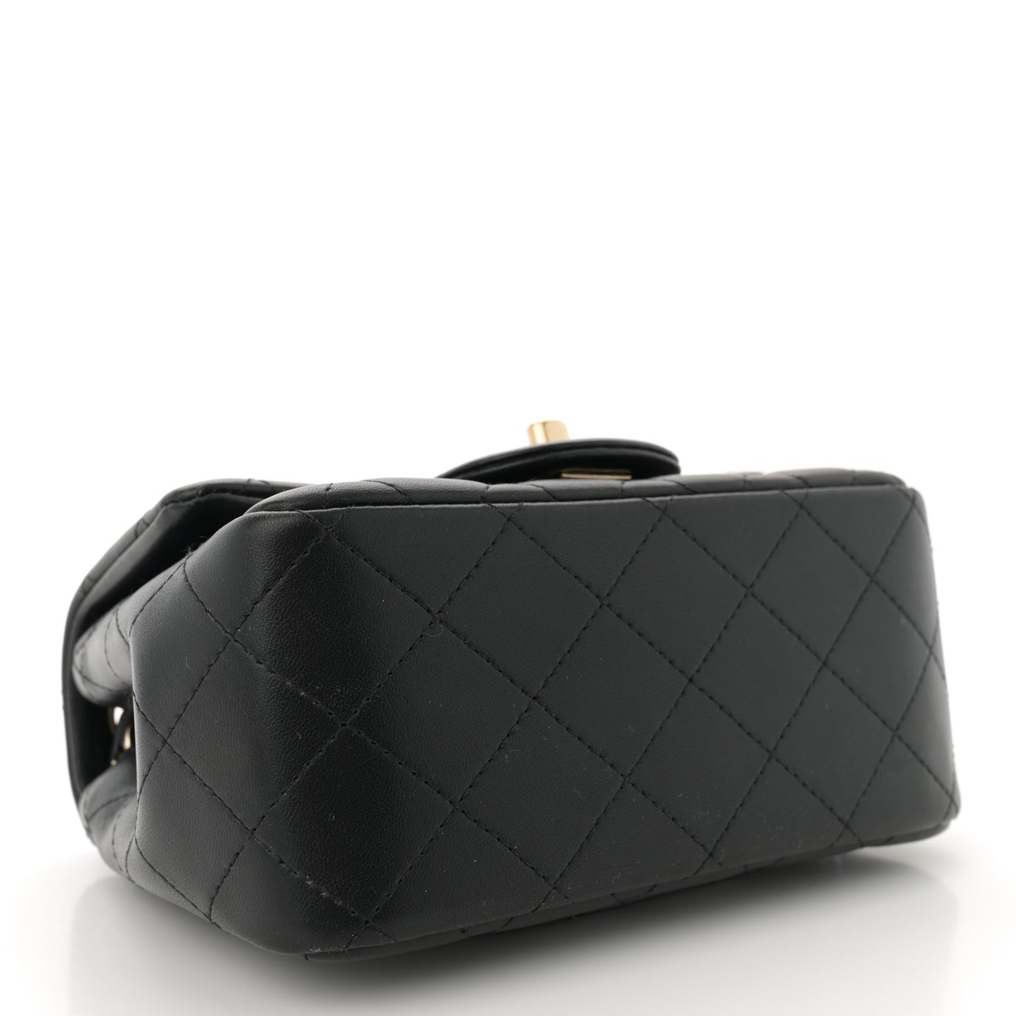 Lambskin Quilted Mini Square Flap Black