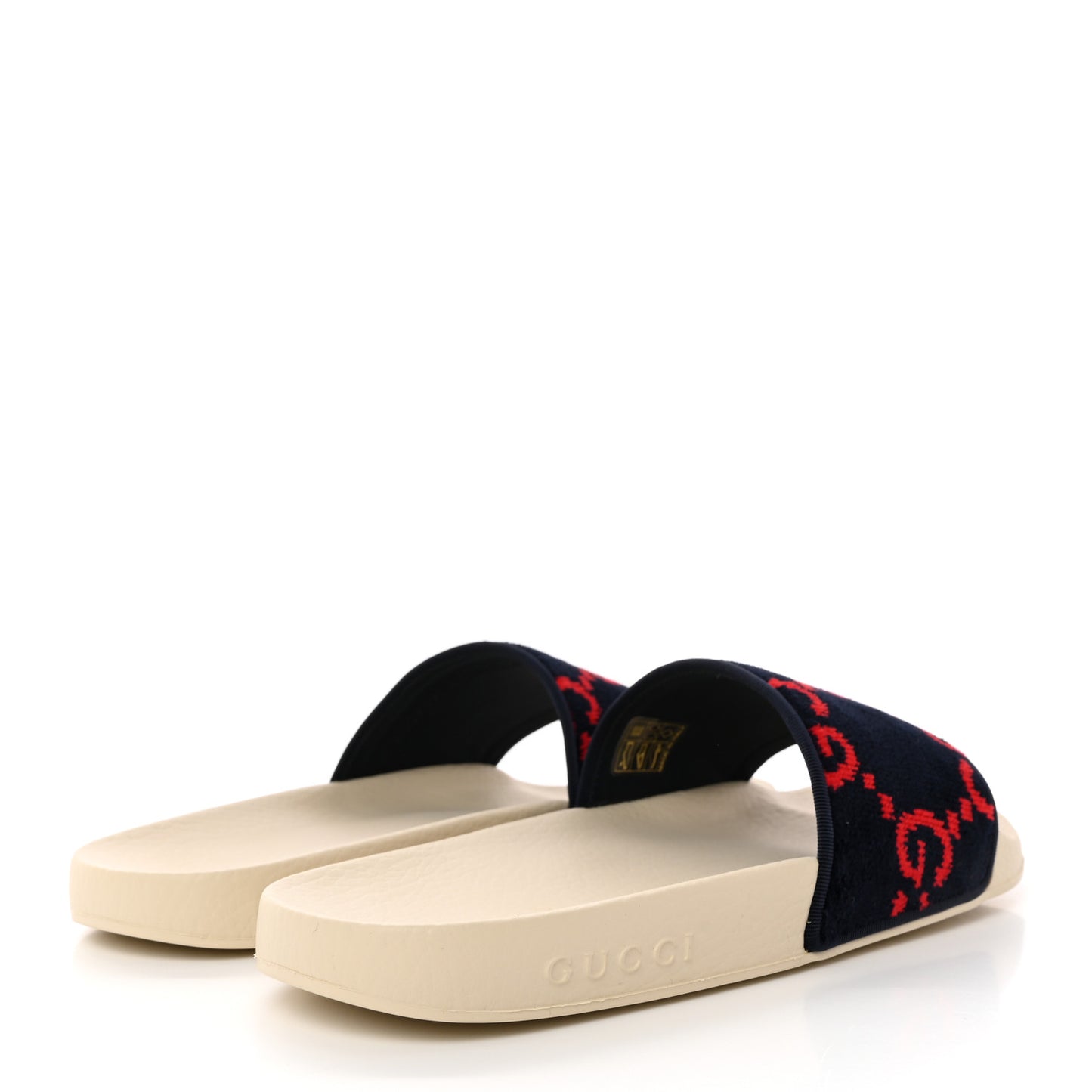 Terry Cloth GG Monogram Slide Sandals 40 Blue Red