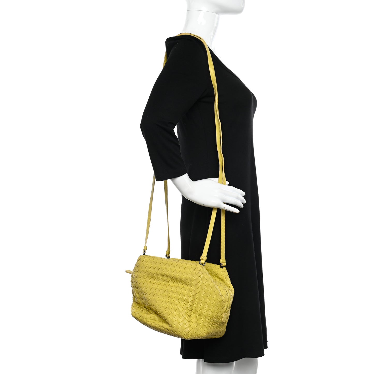 Nappa Intrecciato Cube Messenger Chartreuse