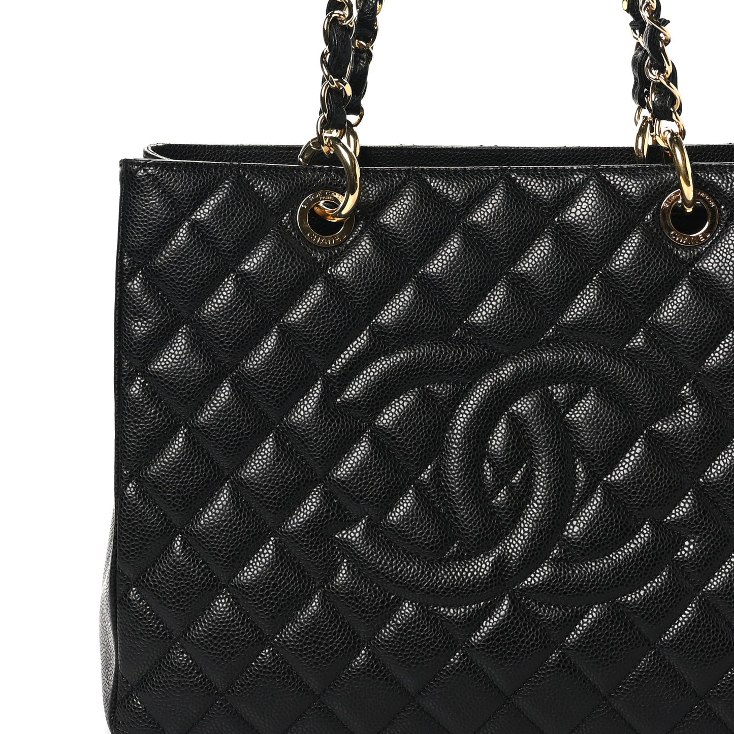 Caviar Quilted Grand Shopping Tote GST Black