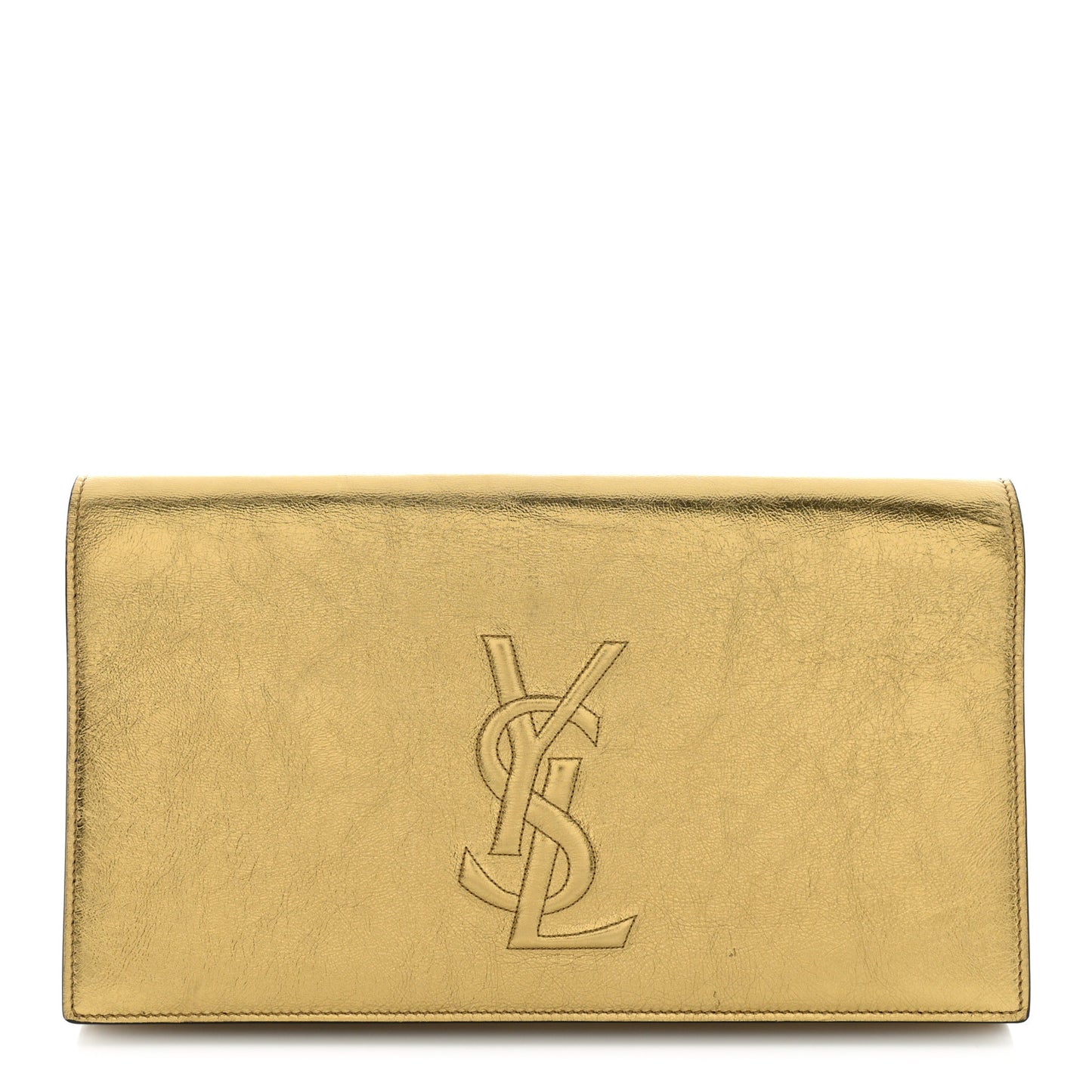 Metallic Calfskin Monogram Large Belle De Jour Clutch Gold