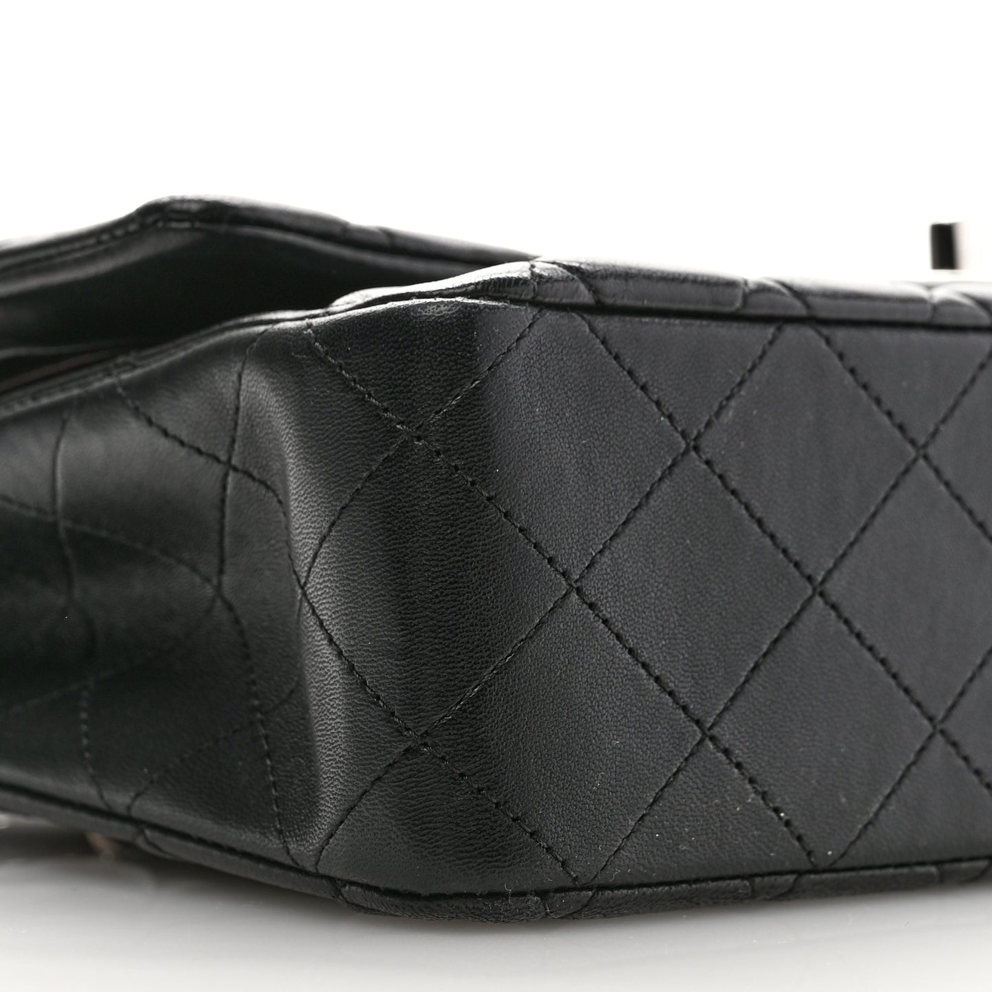 Lambskin Quilted Medium Double Flap Black