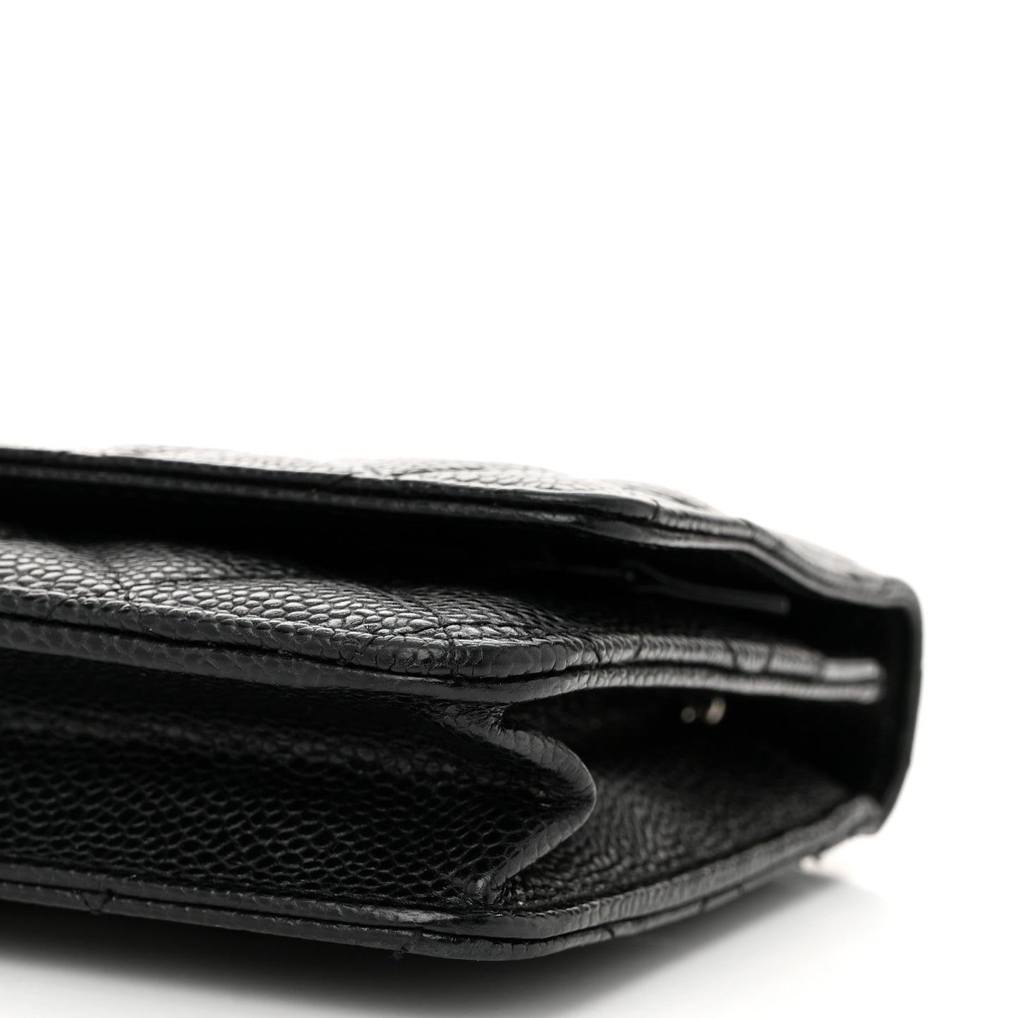Caviar Quilted Wallet on Chain WOC Black