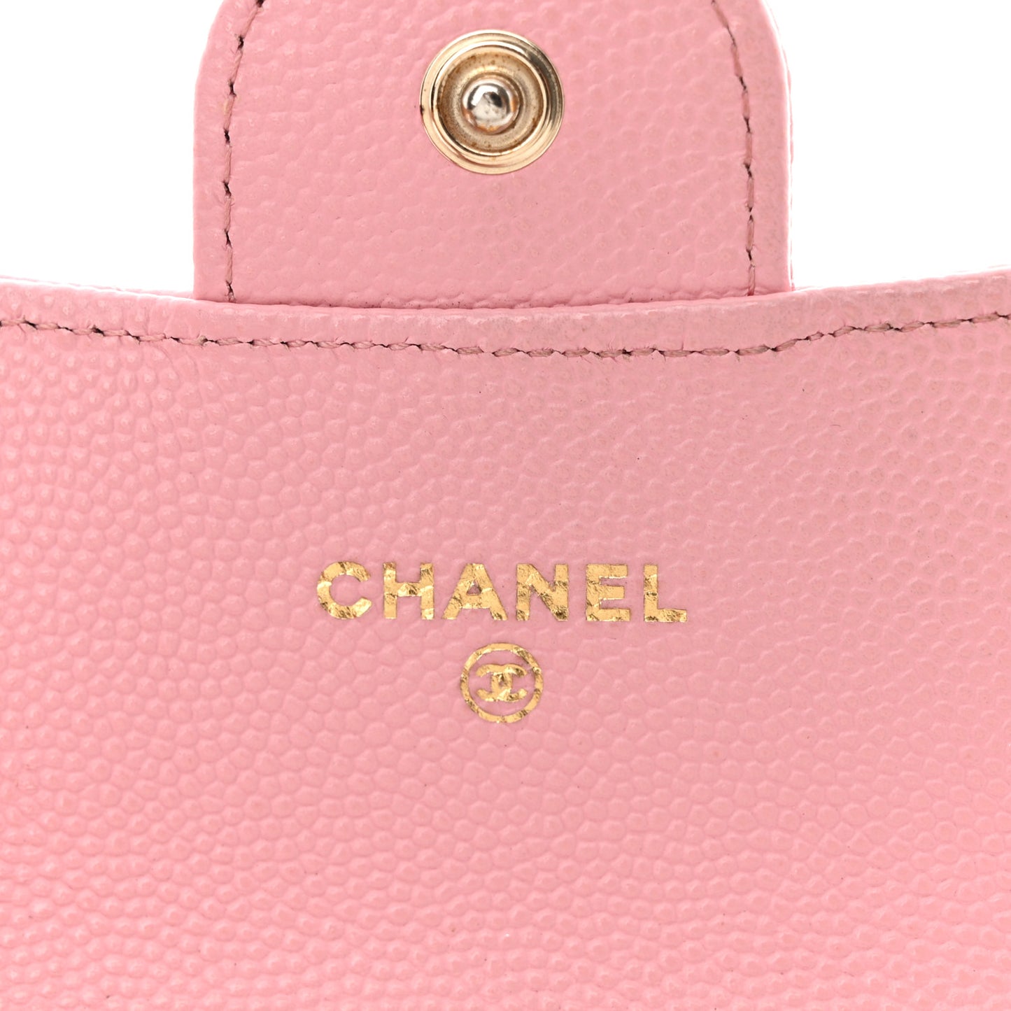 Caviar Quilted Flap Card Holder Wallet Light Pink