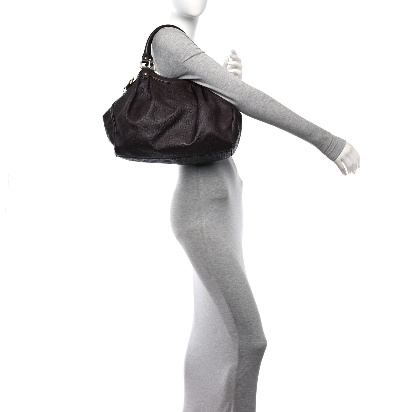 Guccissima Medium Sukey Tote Chocolate