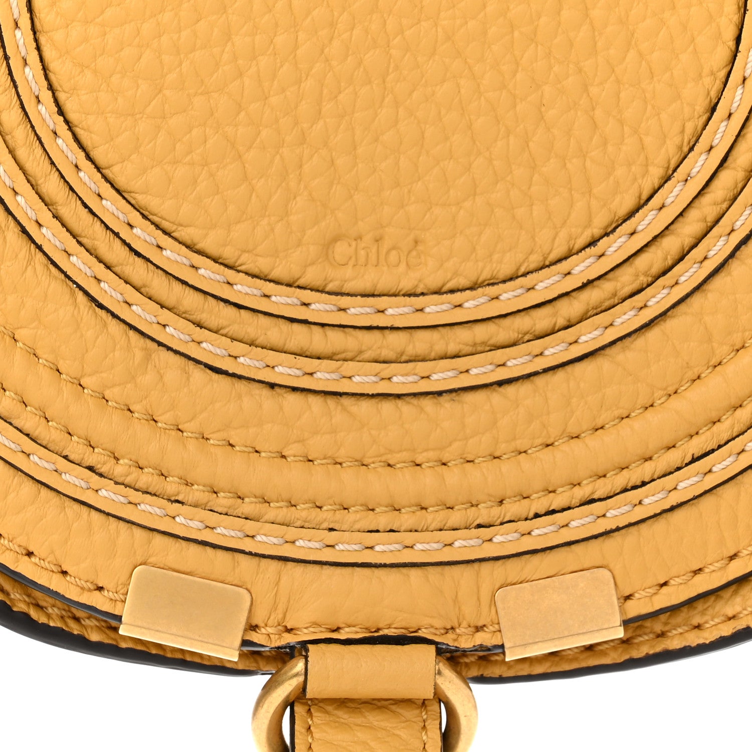 Chloe Calfskin Mini Marcie Round Crossbody Bag Honey Gold 9 of 11