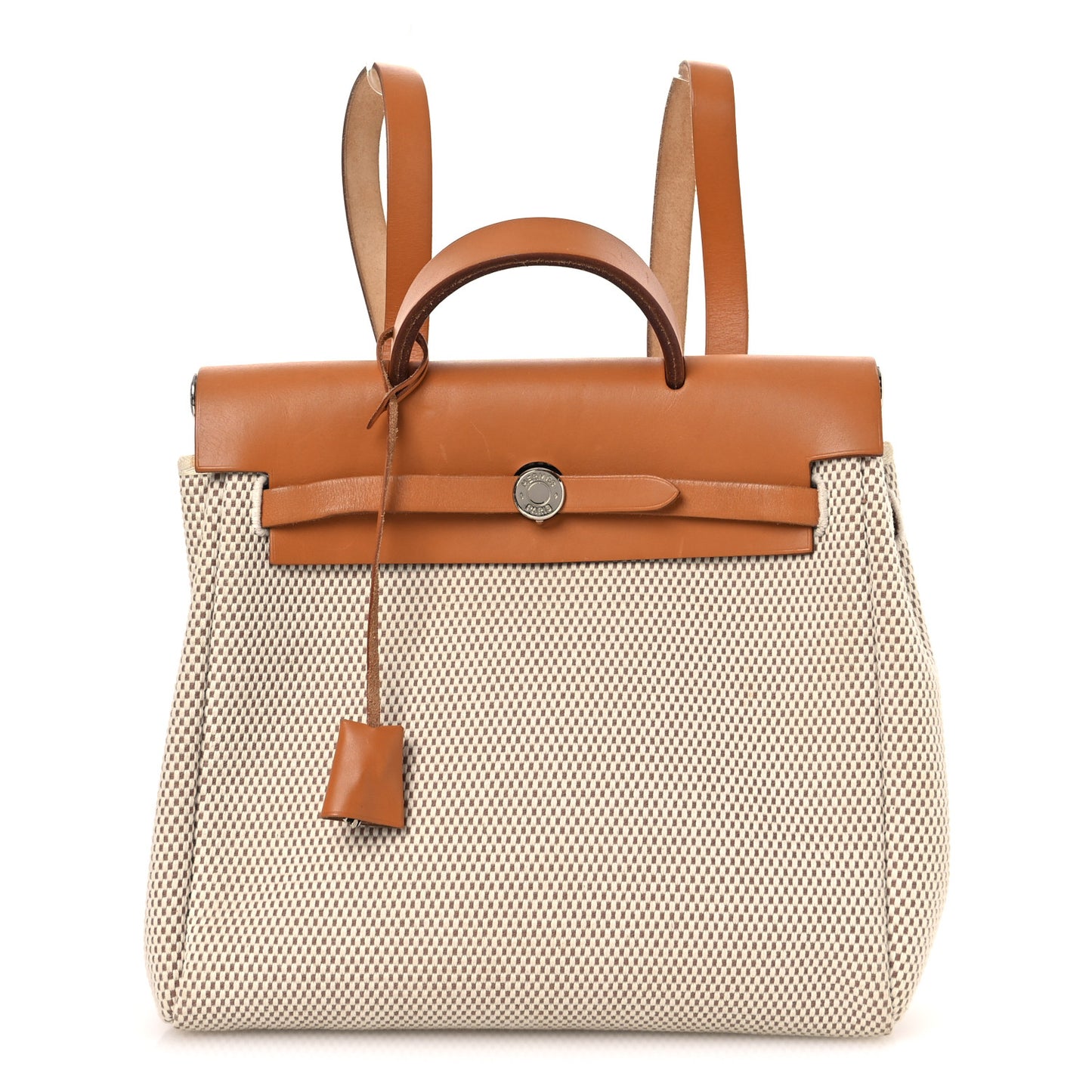 Toile Vache Calfskin Herbag 30 PM Backpack Natural