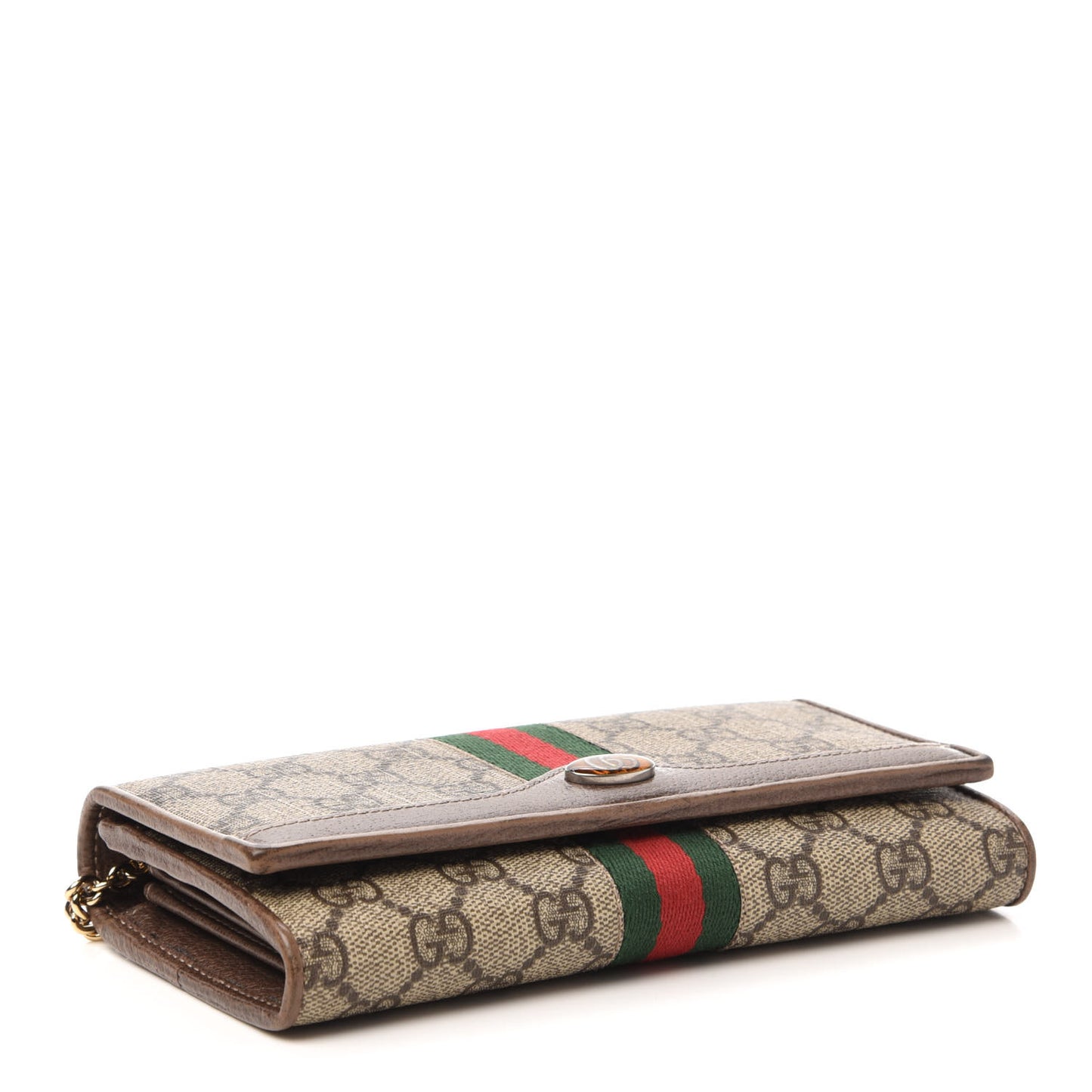 GG Supreme Monogram Web Ophidia Wallet On Chain Brown