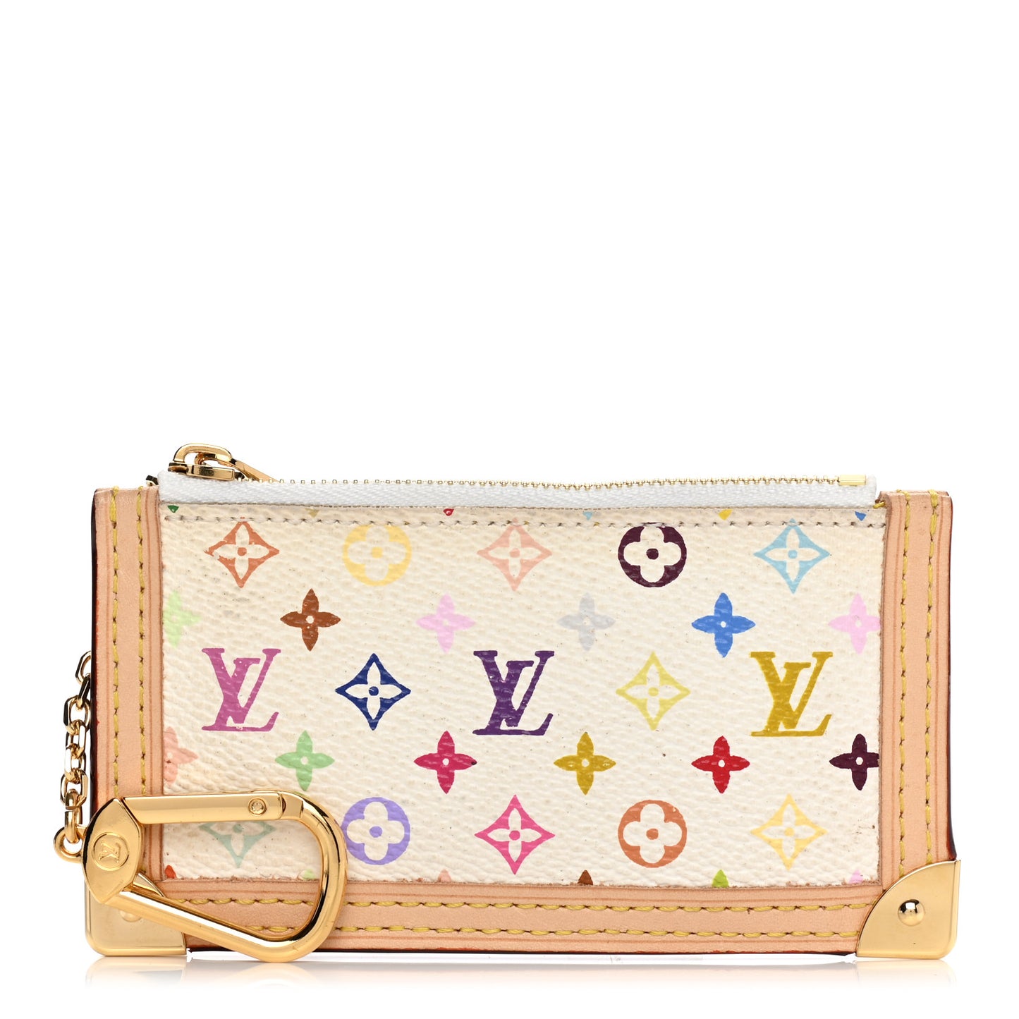 Monogram Multicolor Key Pouch White