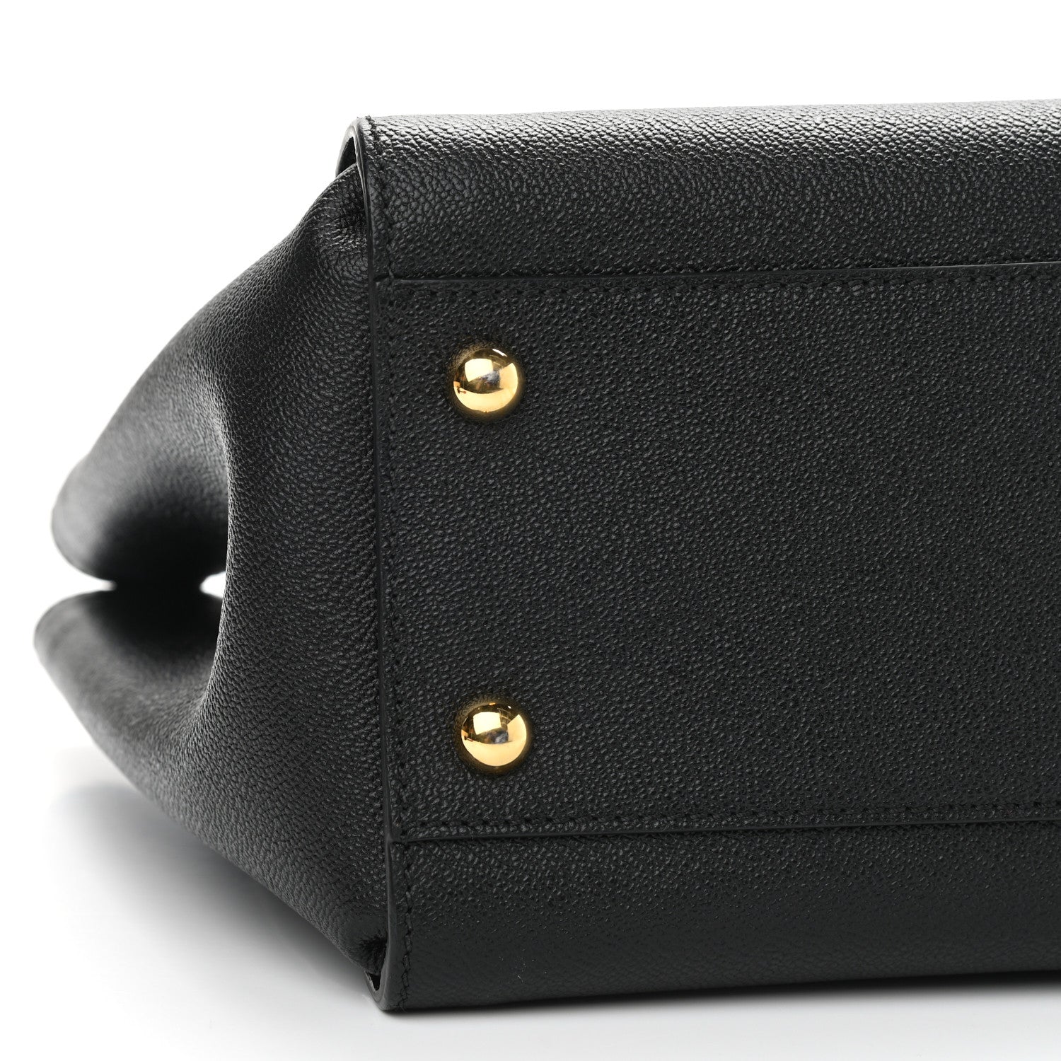 Burberry Soft Grain Calfskin Medium Buckle Tote Black 9 of 10