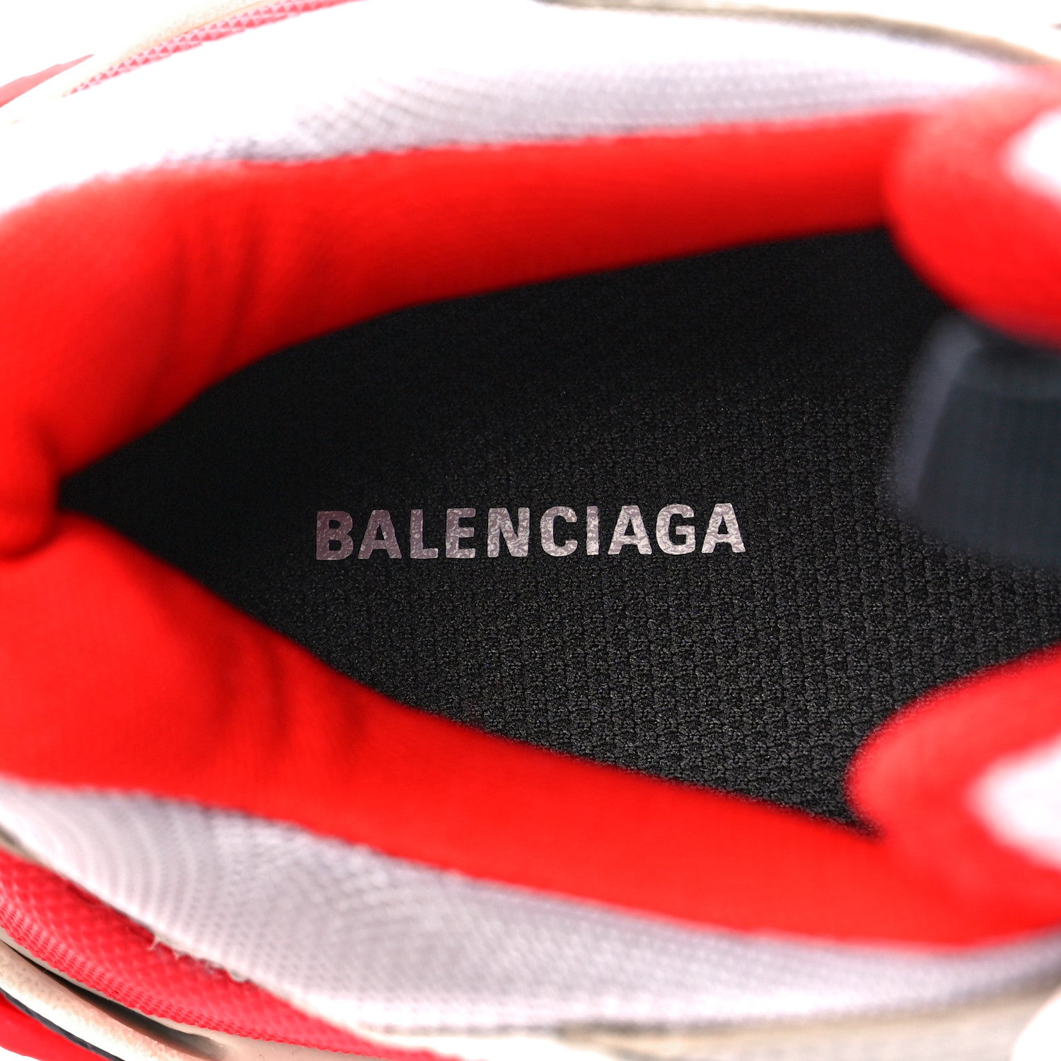 Balenciaga Fabric Mesh Womens Triple S Sneakers 40 Red Grey White 7 of 9
