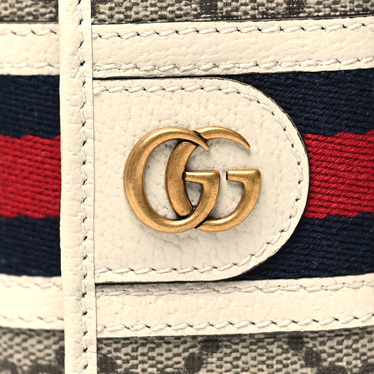GG Supreme Monogram Web Ophidia 6 Key Holder Case Beige Mystic White