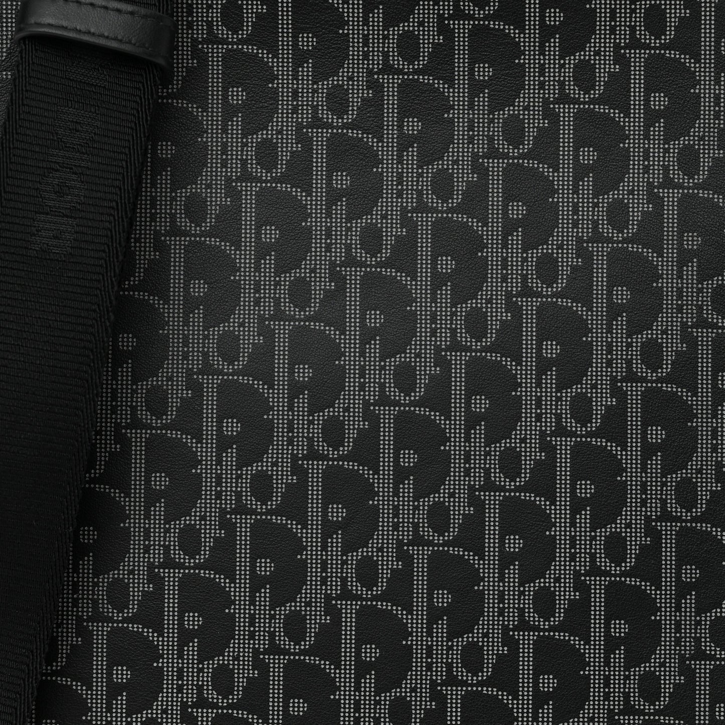 Calfskin Oblique Galaxy Perforated Marsupio World Tour Pelle Sling Black White