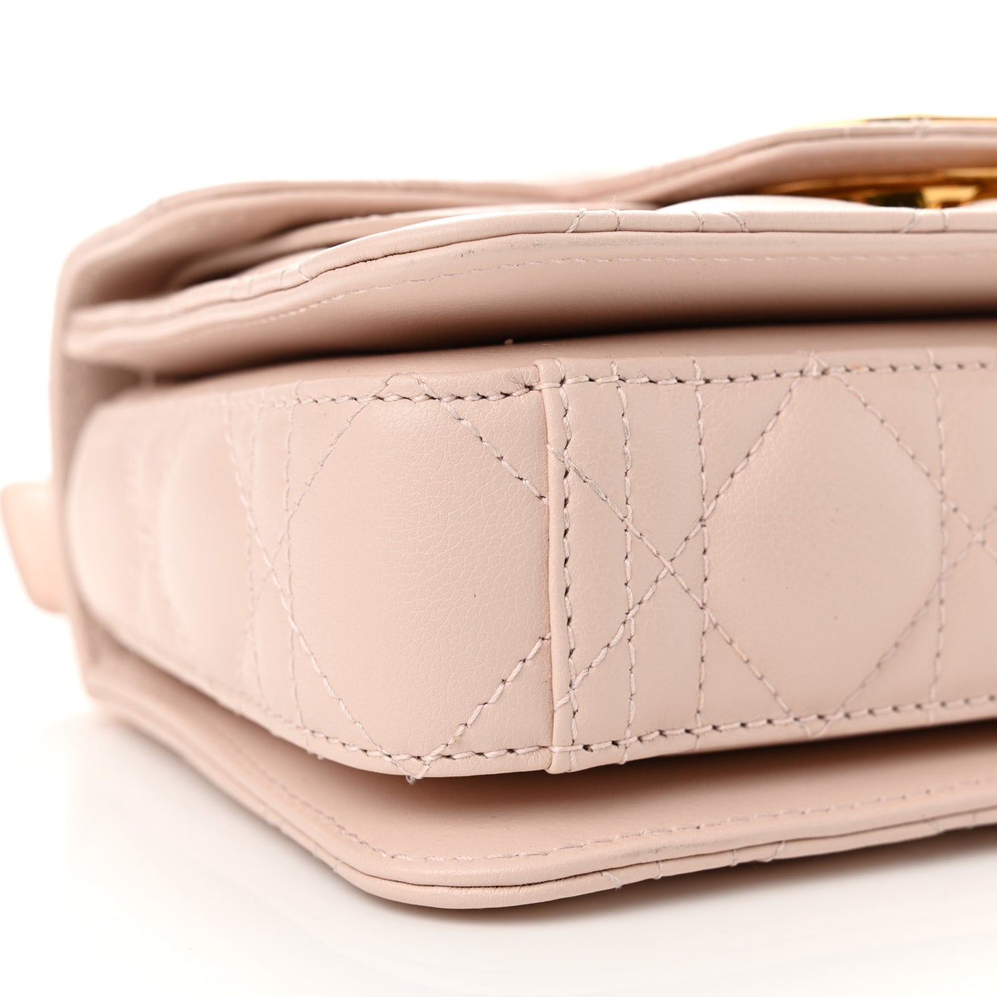 Lambskin Cannage Mini Jolie Top Handle Bag Powder Pink