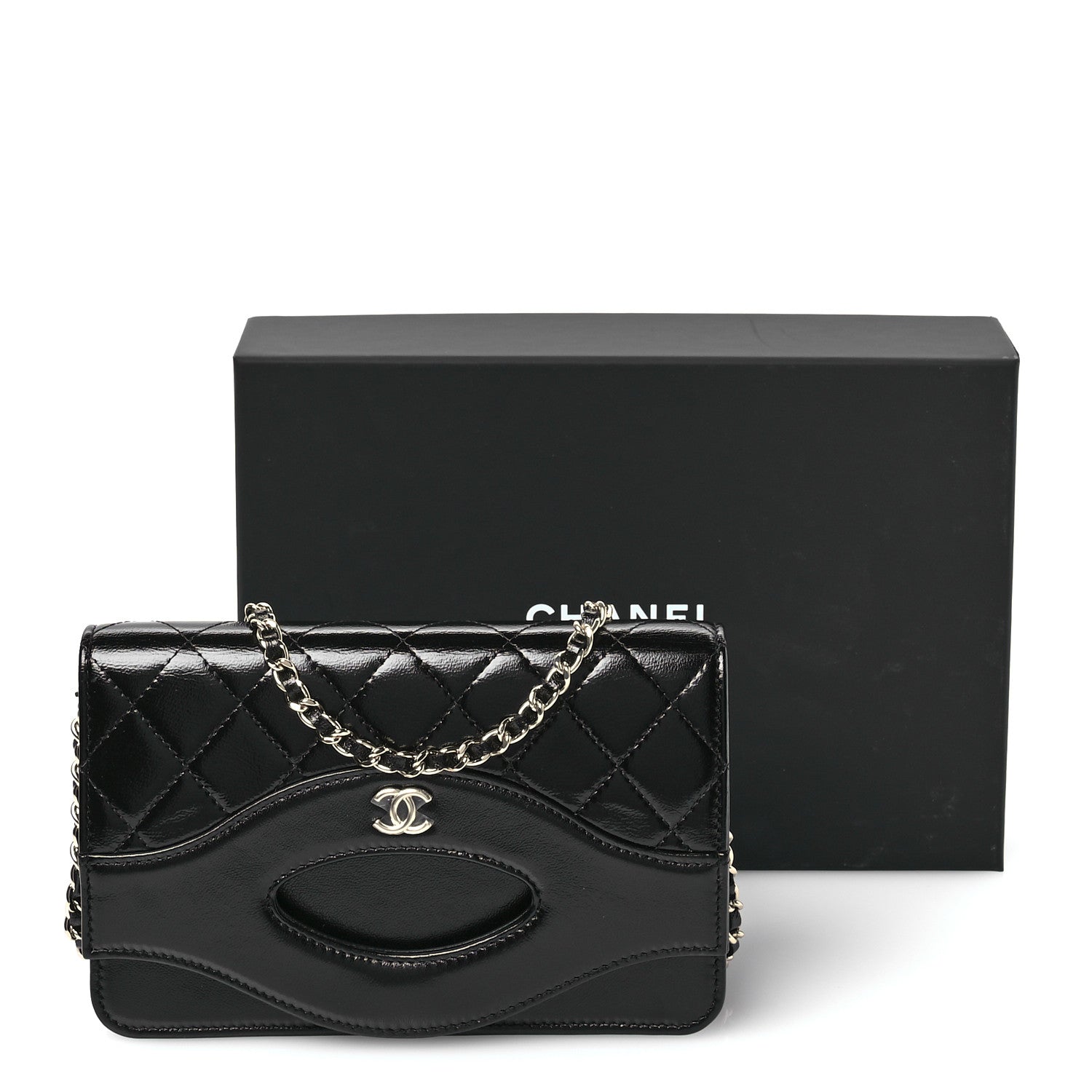Chanel Calfskin Quilted 31 Wallet On Chain WOC Black 12 of 12