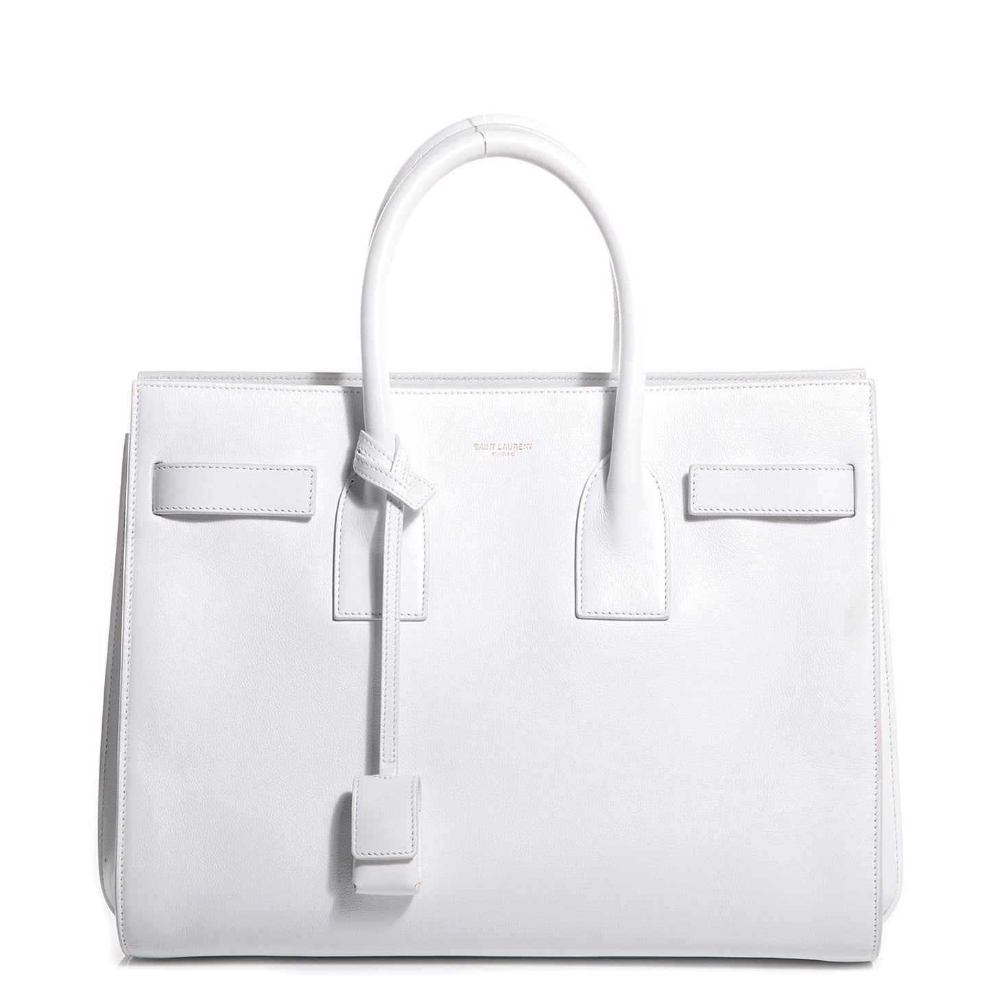 Leather Small Sac de Jour White