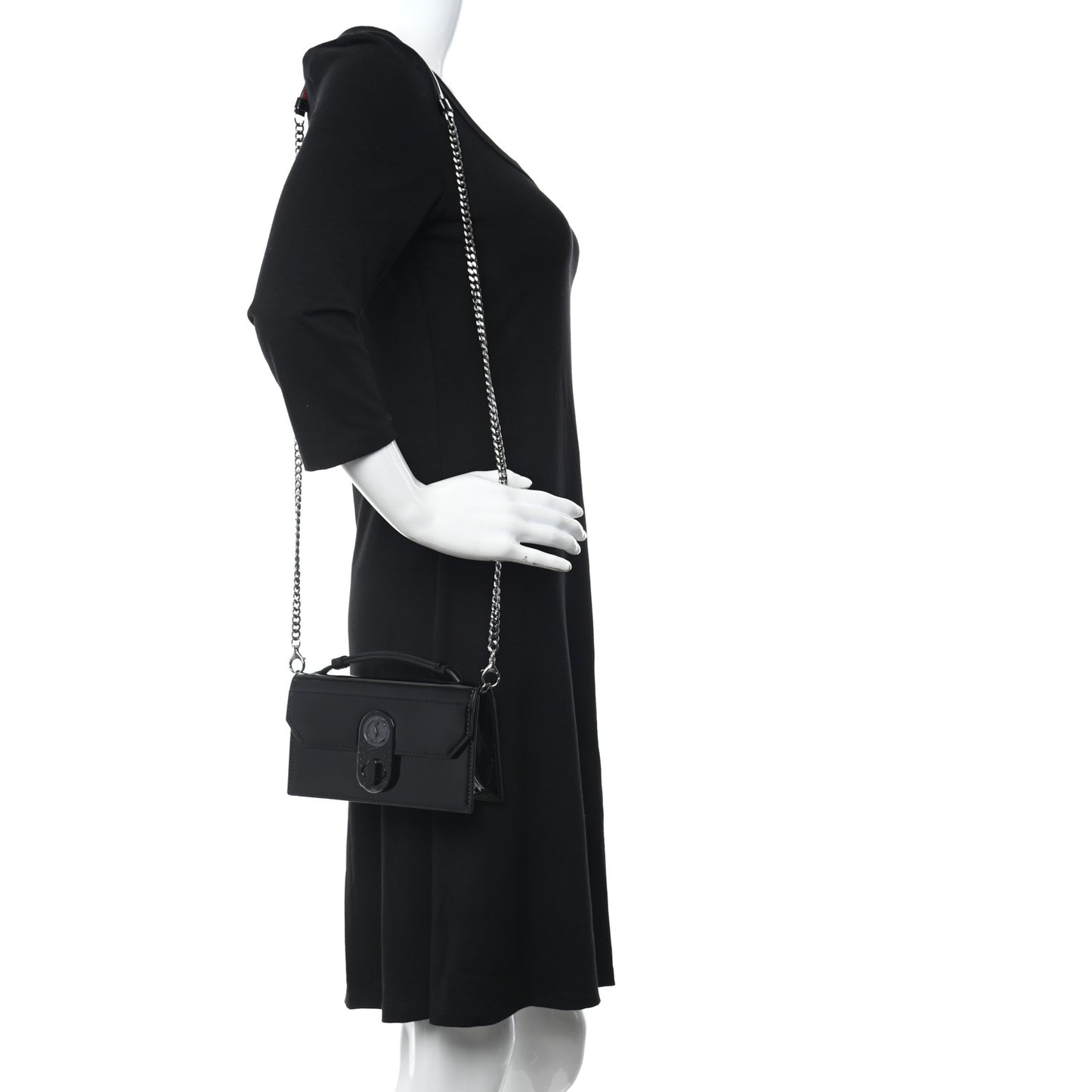 Patent Calfskin Mini Elisa Baguette Black