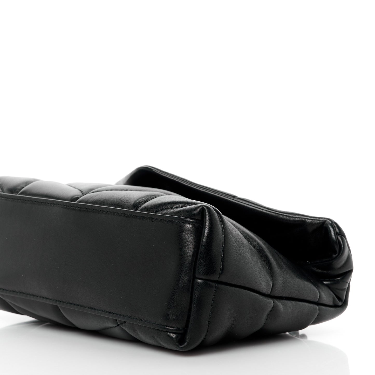 Lambskin Quilted Toy Loulou Puffer Monogram Chain Satchel Black