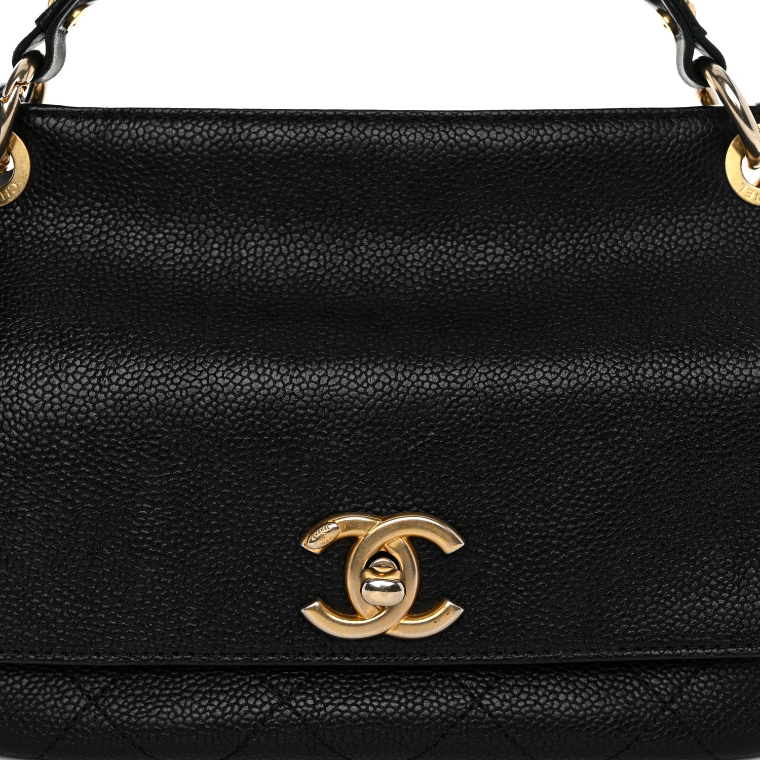Chanel Caviar Quilted Mini Top Handle Flap Black 8 of 10