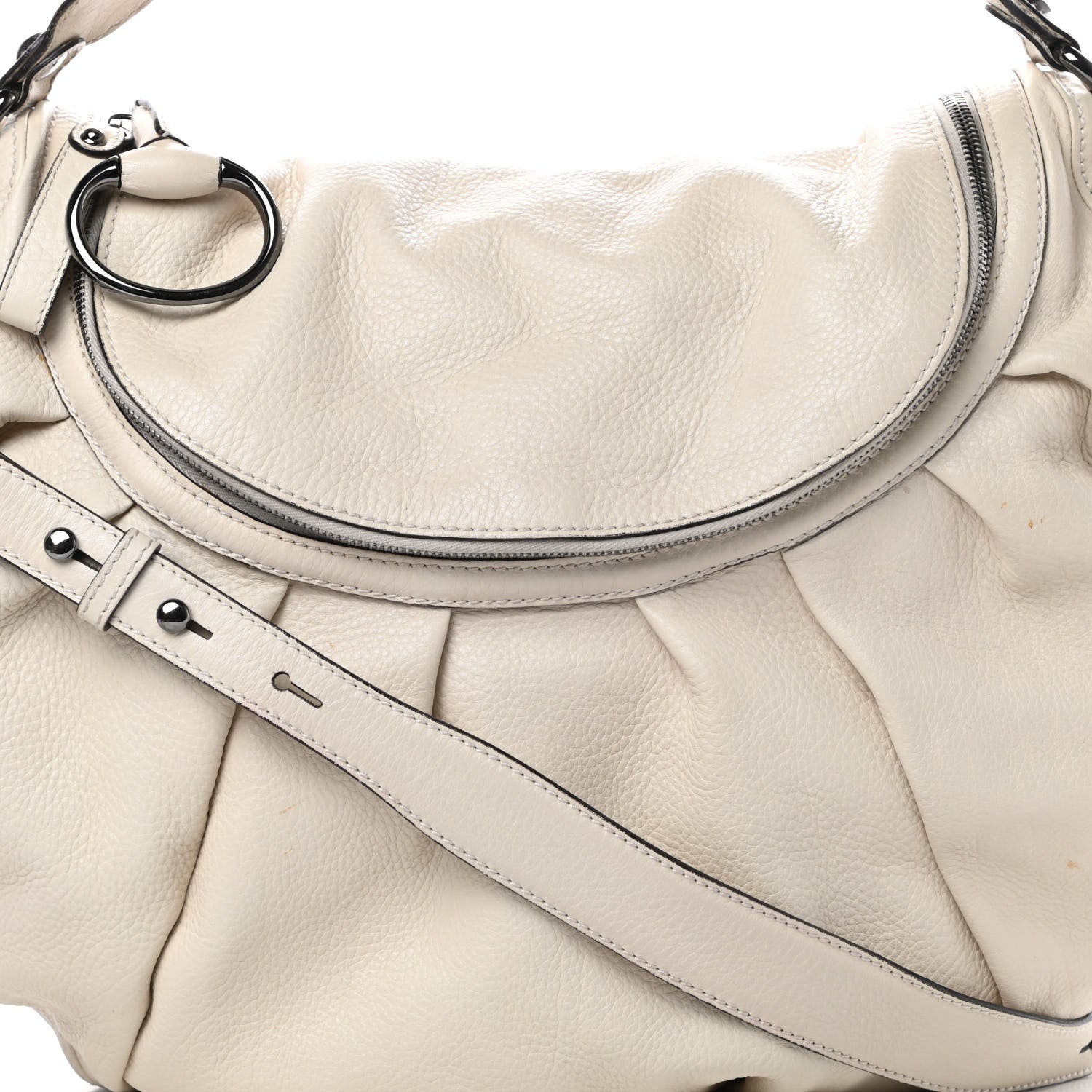 Gucci Pebbled Calfskin Medium Icon Bit Shoulder Bag Ivory 8 of 17