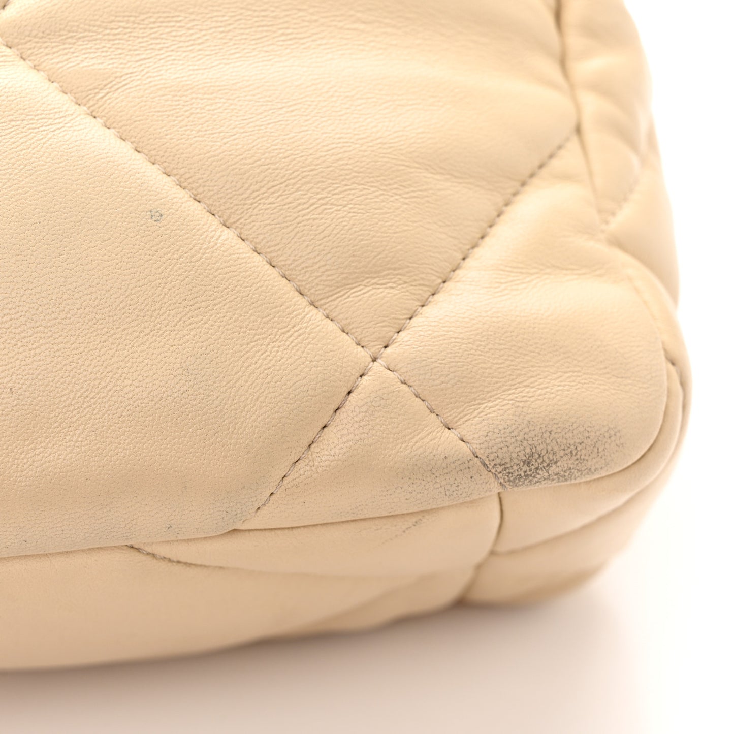 Lambskin Quilted Large Chanel 19 Flap Beige