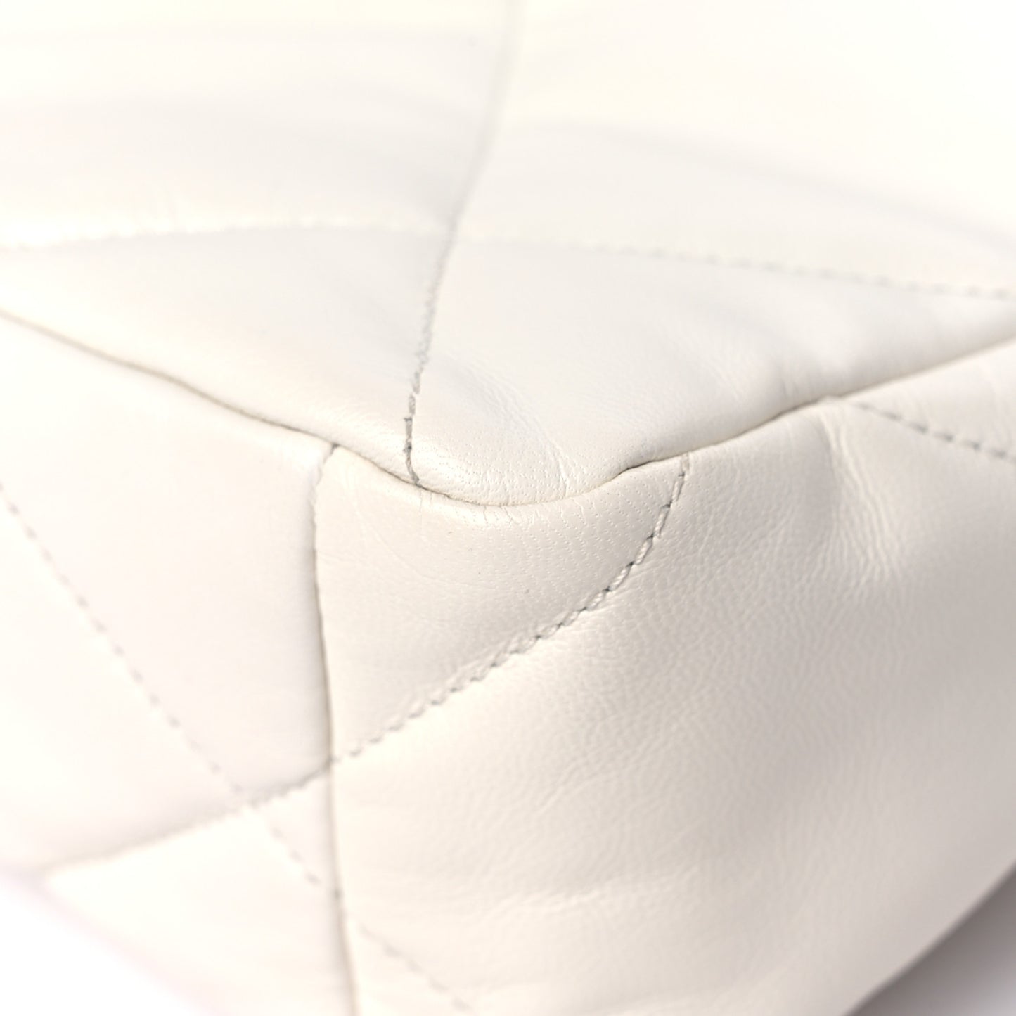 Goatskin Quilted Large Chanel 19 Flap White