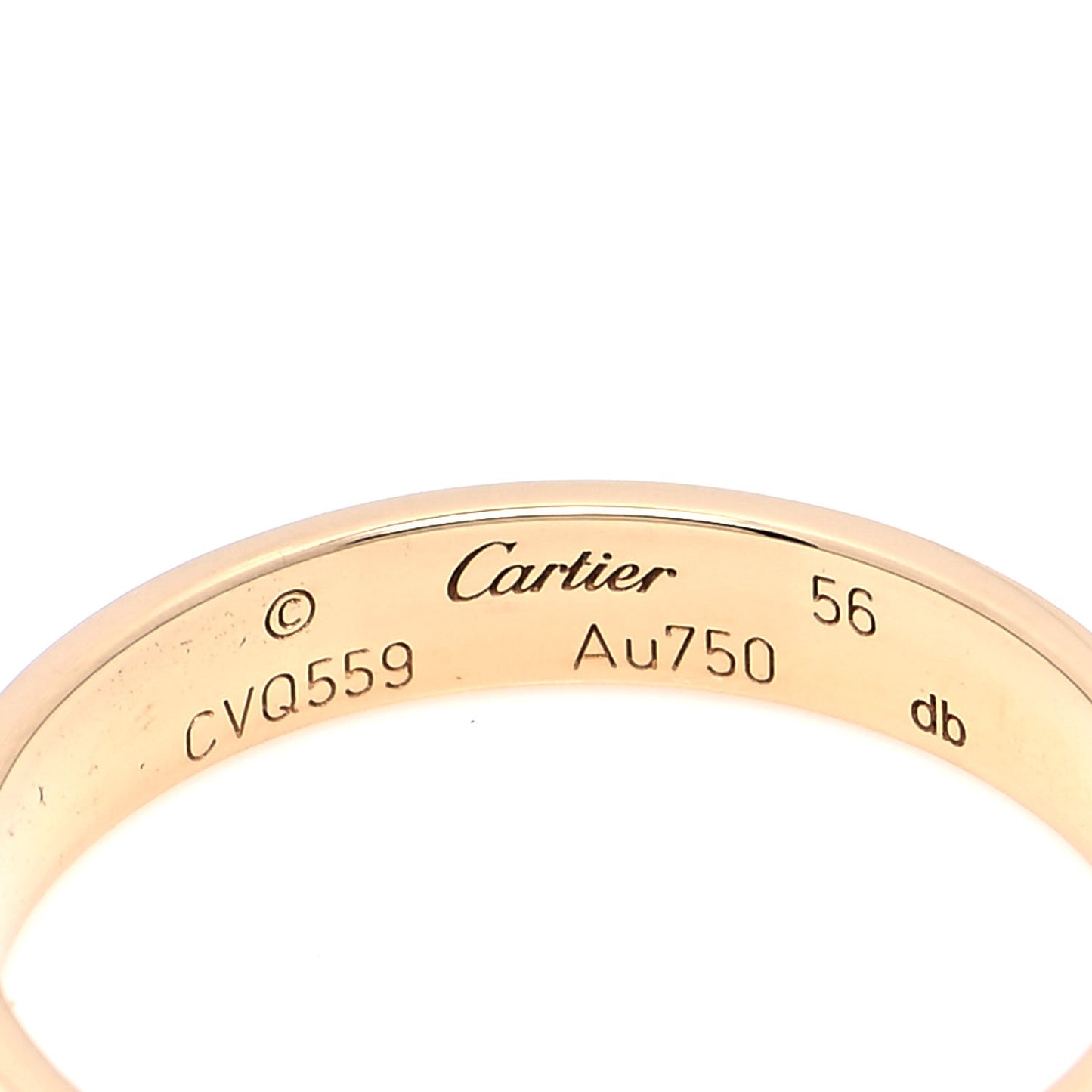 18K Yellow Gold 3.5mm LOVE Wedding Band Ring 56 7.5
