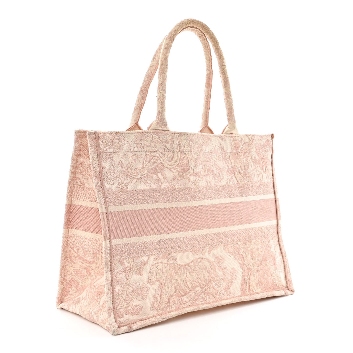 Canvas Embroidered Medium Dioriviera Toile De Jouy Book Tote Rose