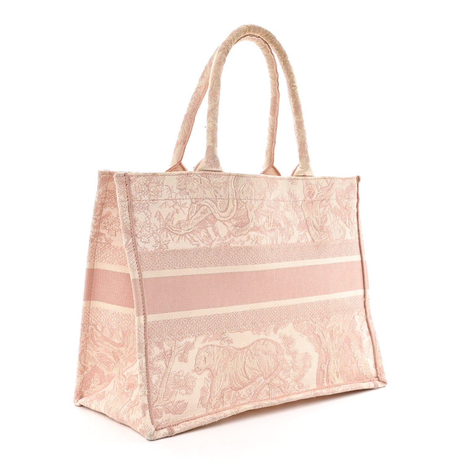 Christian Dior Canvas Embroidered Medium Dioriviera Toile De Jouy Book Tote Rose 3 of 15