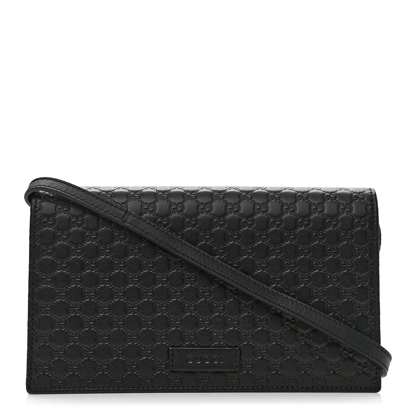 Microguccissima Crossbody Wallet Black