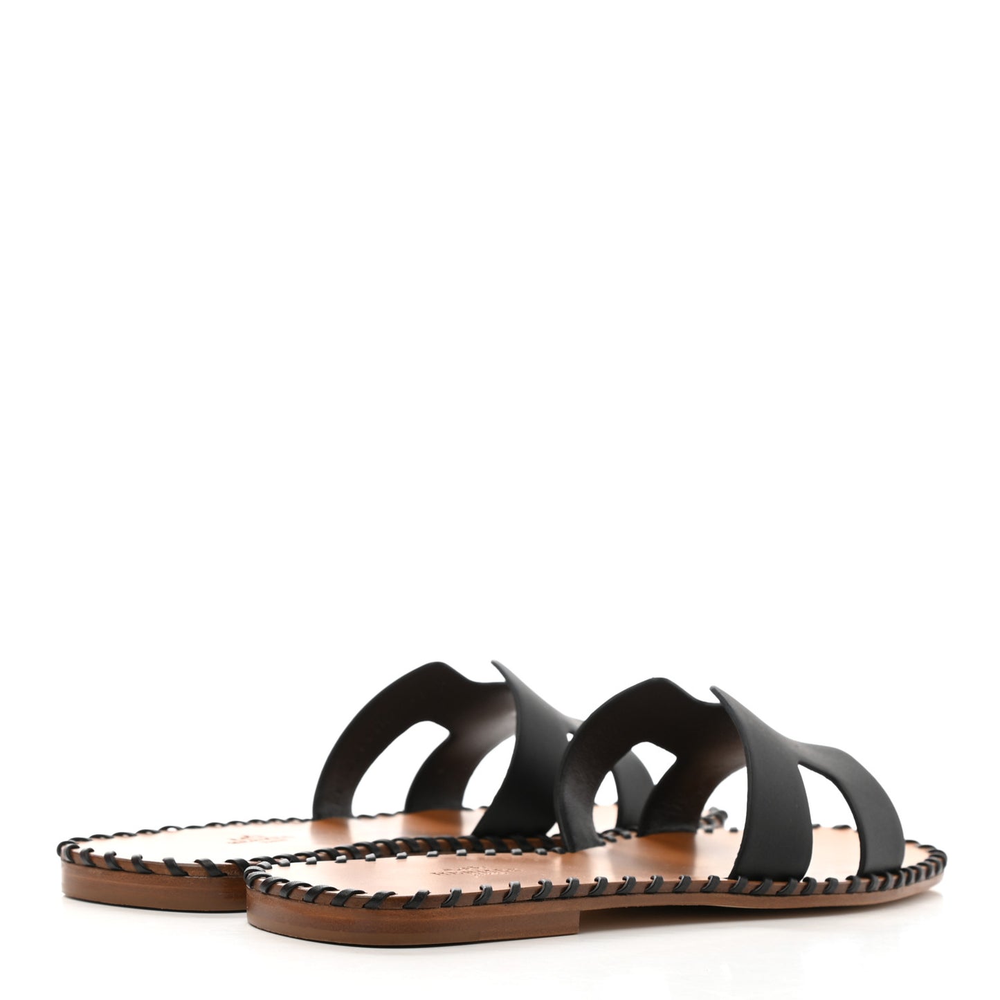 Box Calfskin Braided Oran Sandals 38 Black