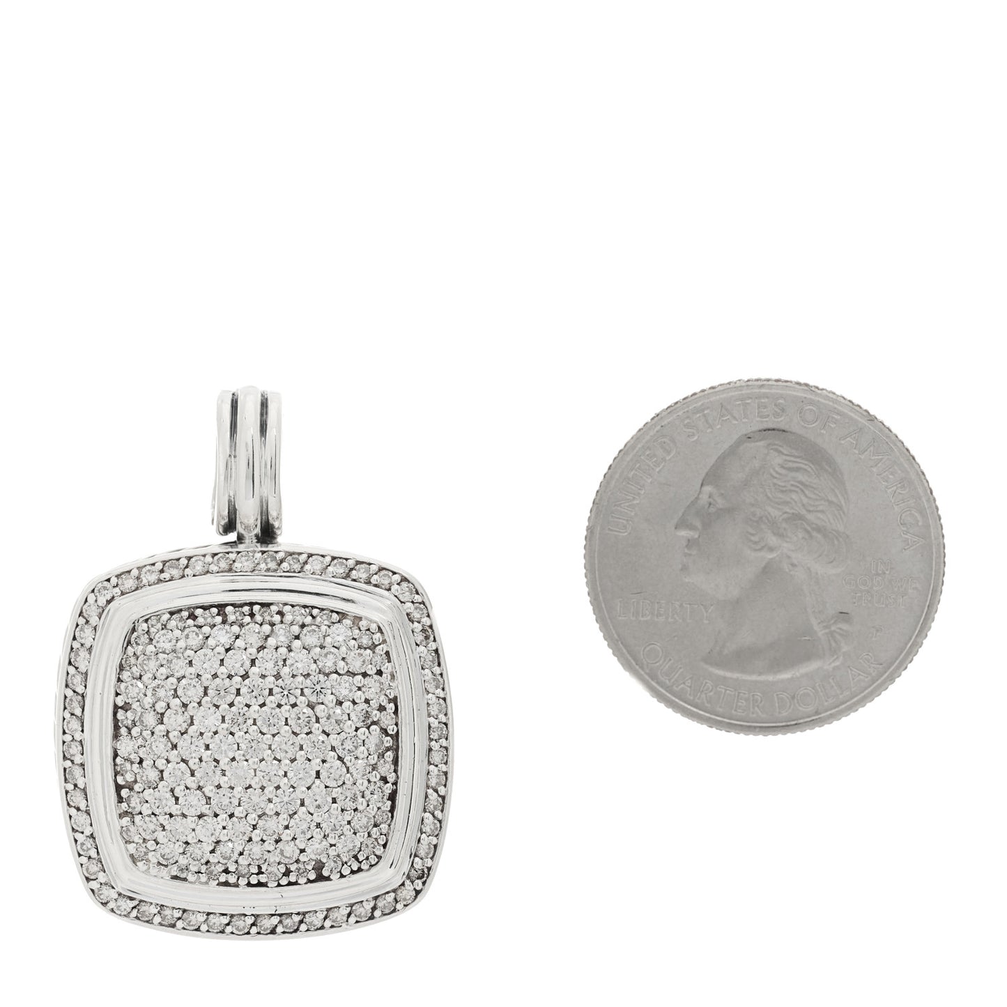 Sterling Silver Diamond 20mm Albion Enhancer Pendant