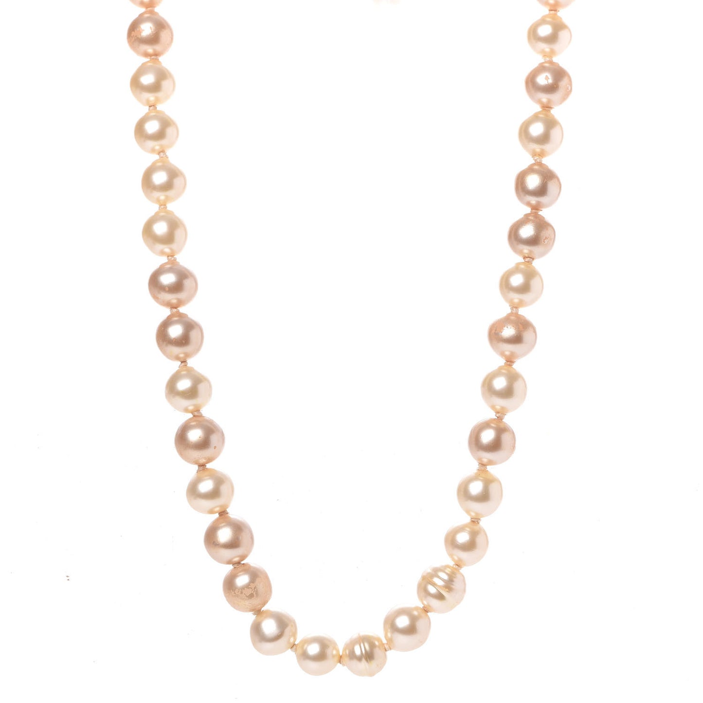 Pearl CC Long Necklace Gold Pink