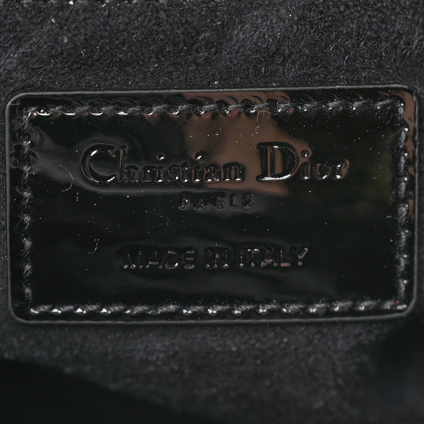 Ultraglossy Patent Cannage Medium Lady Dior Black
