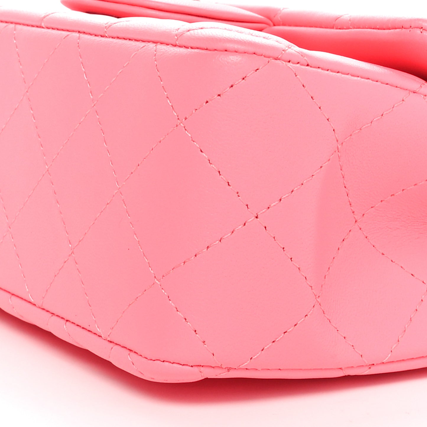 Lambskin Quilted Mini Rectangular Flap Coral Pink
