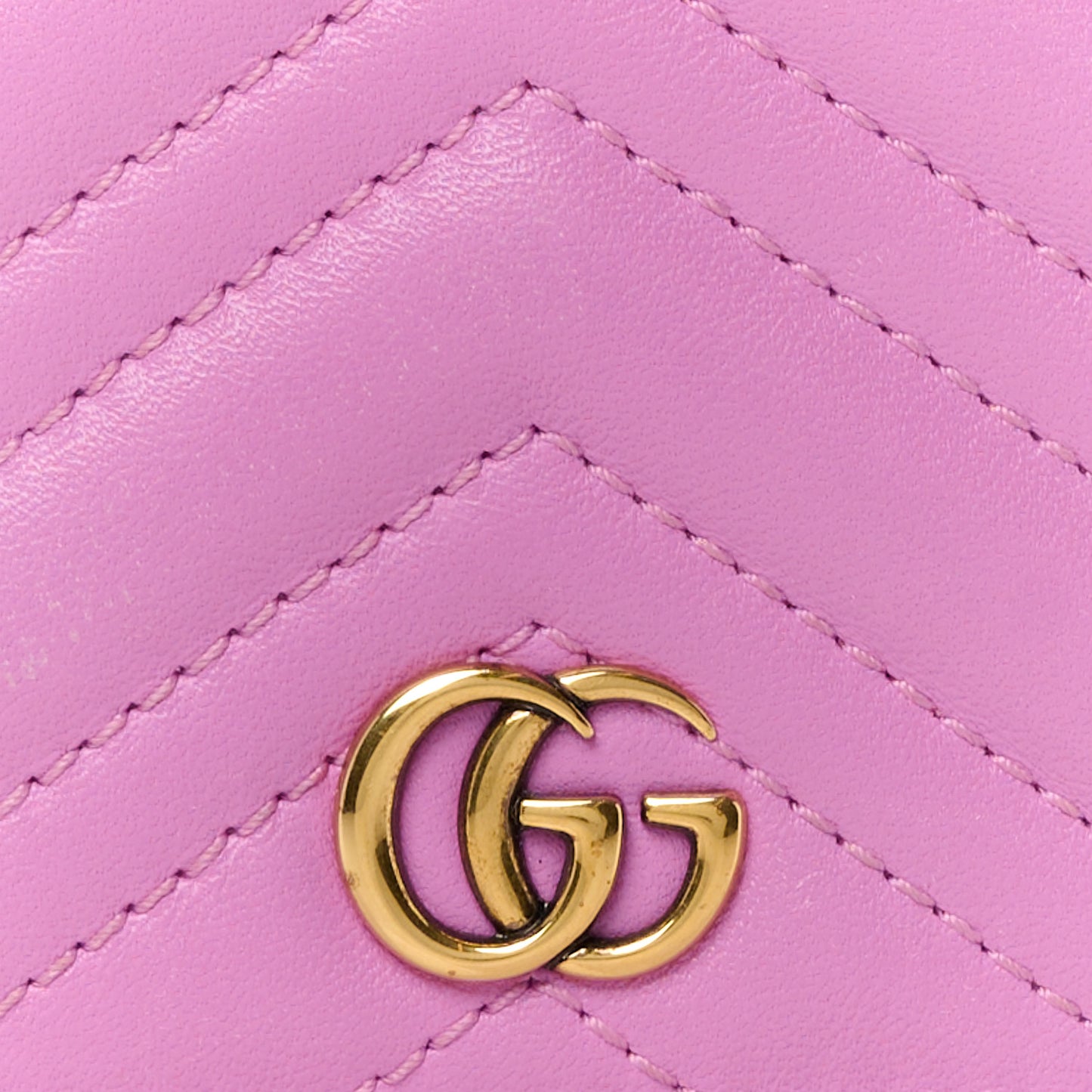 Calfskin Matelasse GG Marmont Card Case Candy Mousse