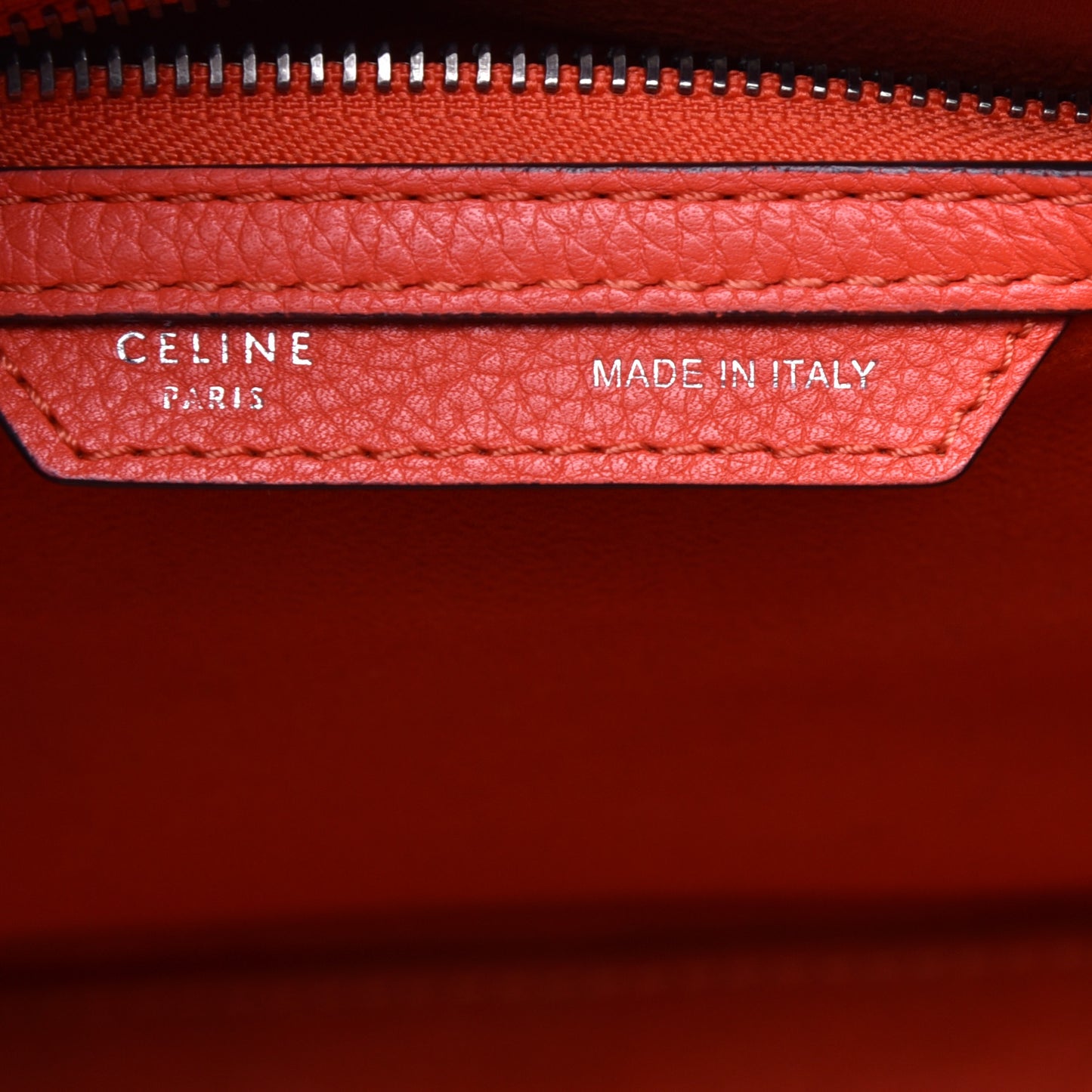 Drummed Calfskin Micro Luggage Vermillion