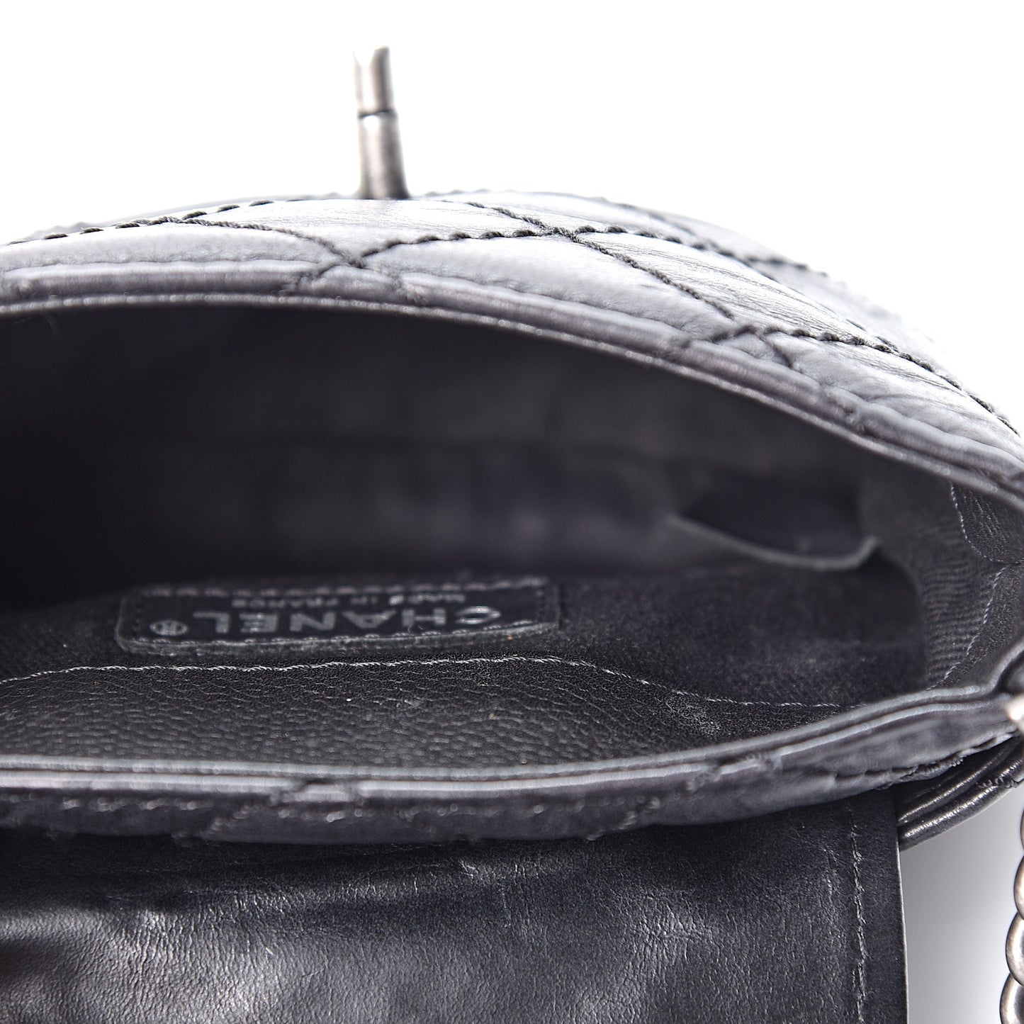 Caviar Aged Calfskin Mini Bubble Graphic Messenger Bag Black