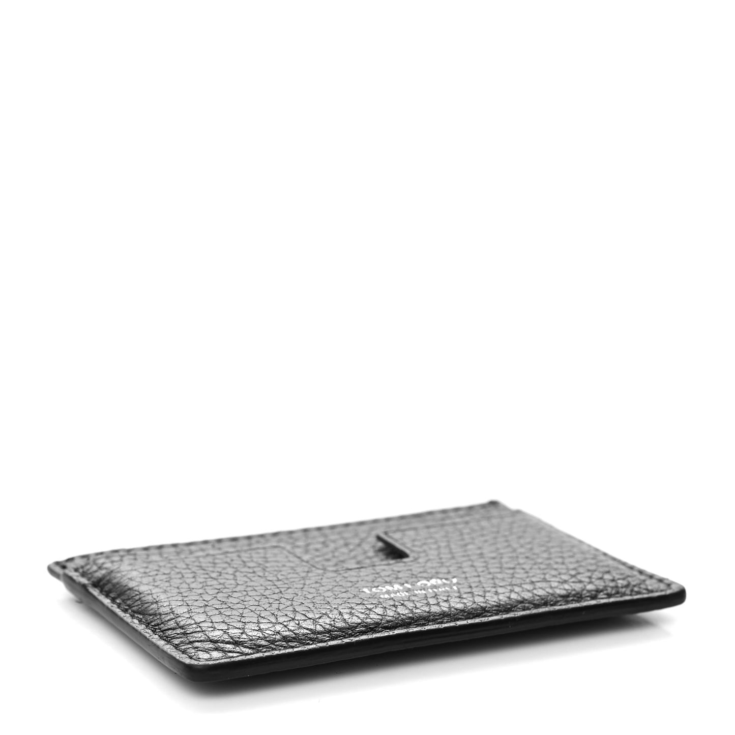 Grained Calfskin Card Holder Black