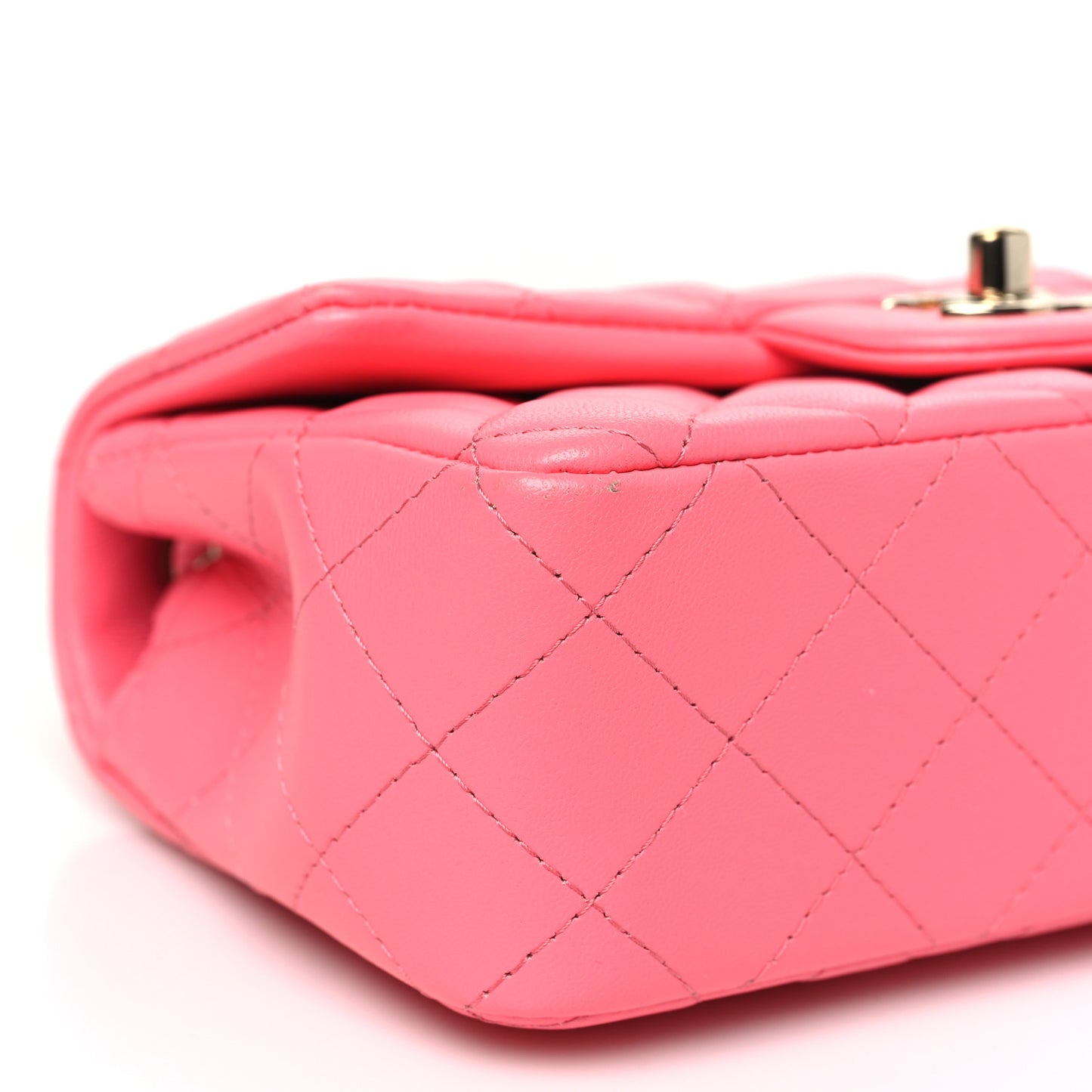 Lambskin Quilted Mini Rectangular Flap Pink